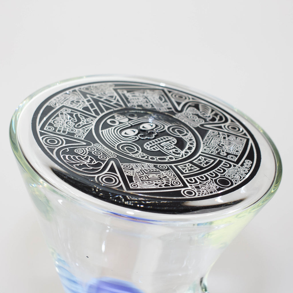 WENEED®-14" Weneed Frosted Aztec 7mm Glass Bong