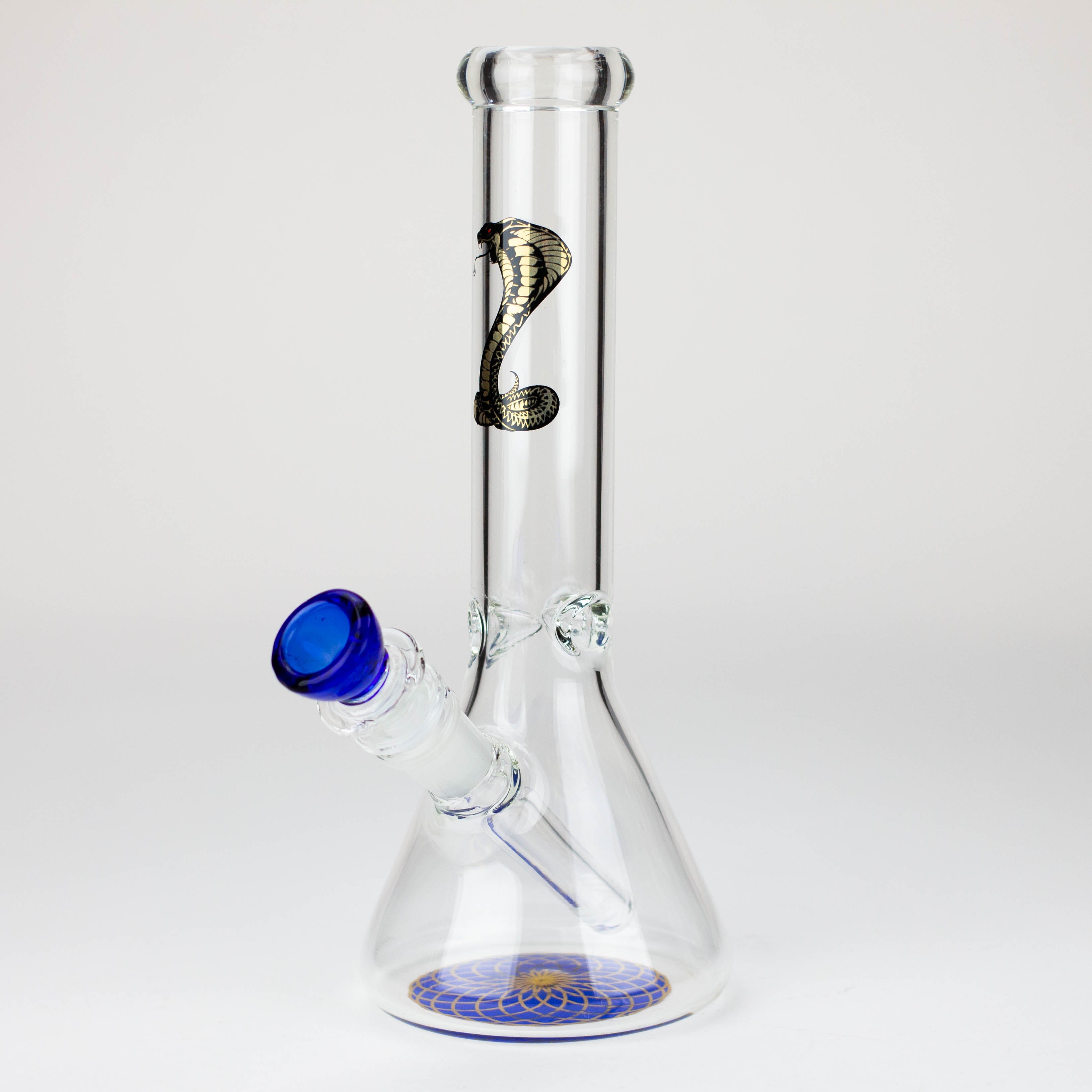 9.5" Gold Cobra beaker glass water bong (Wide)