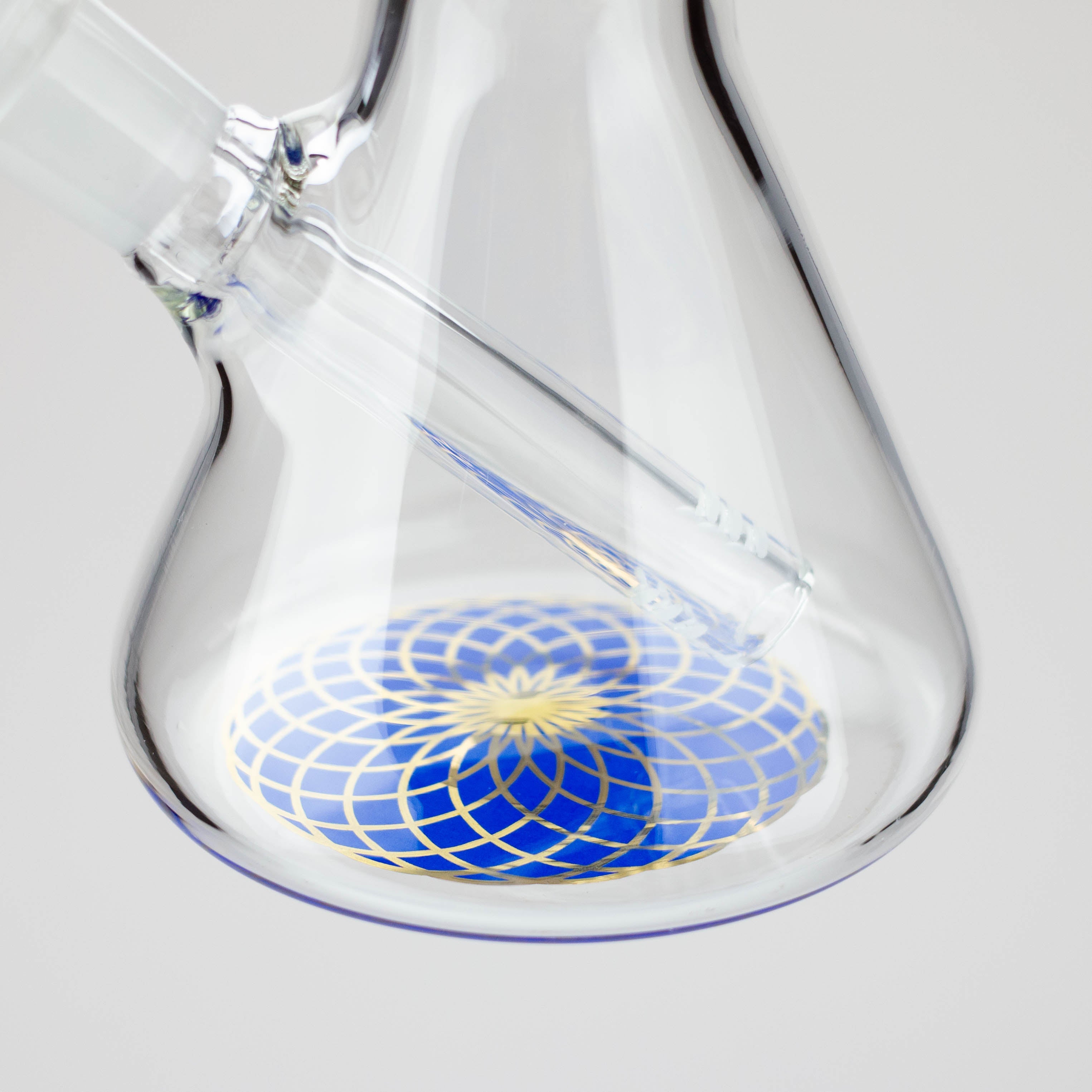9.5" Gold Cobra beaker glass water bong (Wide)