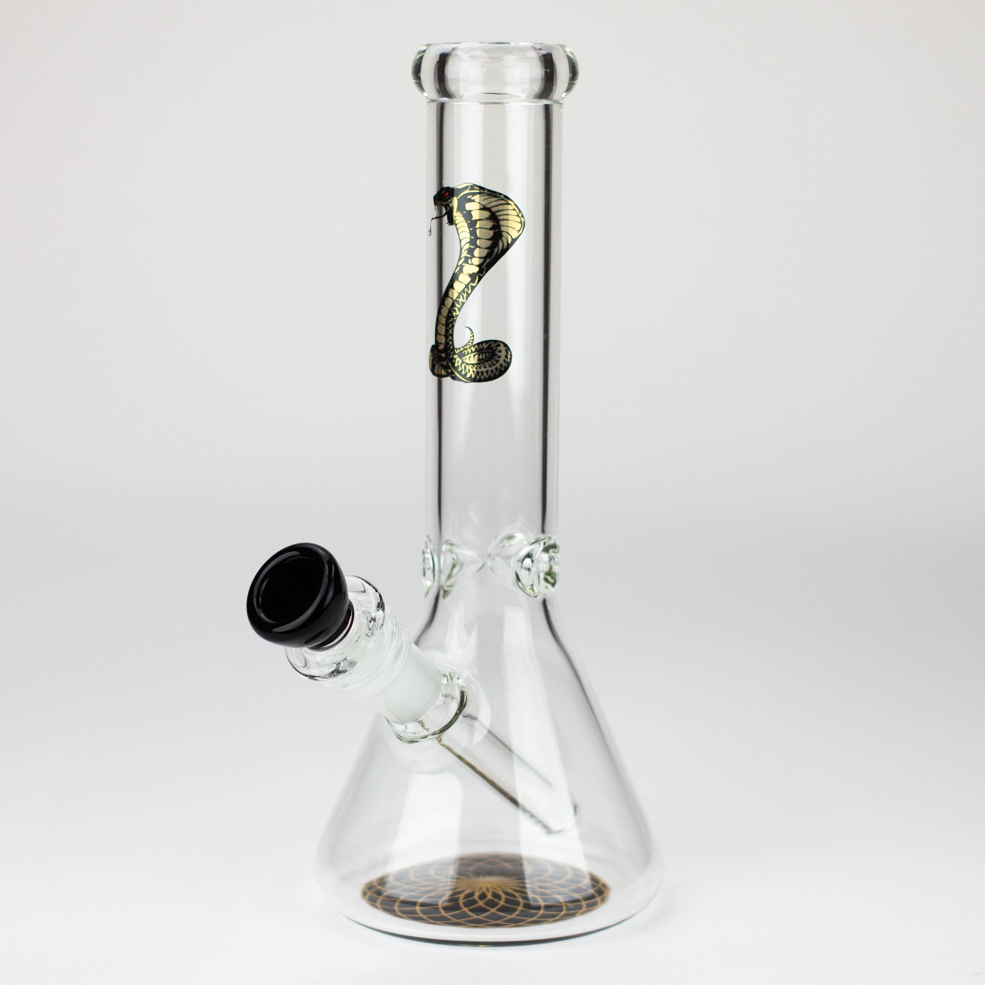 9.5" Gold Cobra beaker glass water bong (Wide)