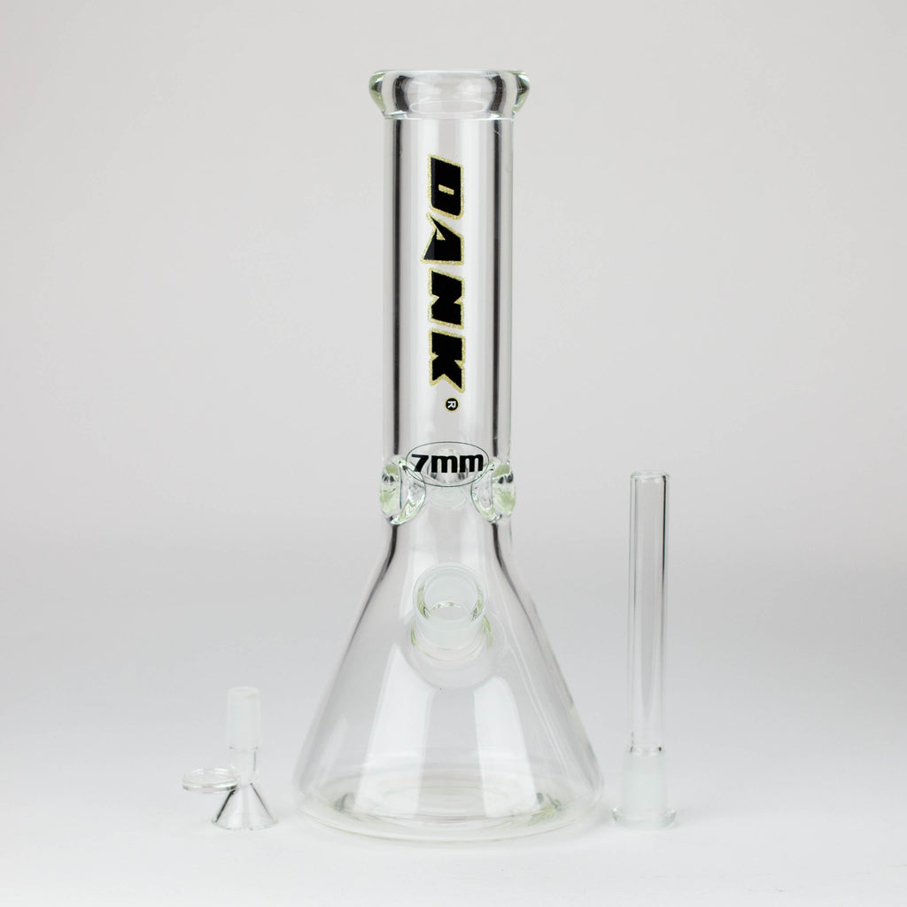 Dank -12" 7mm glass bong with Glitter Logo