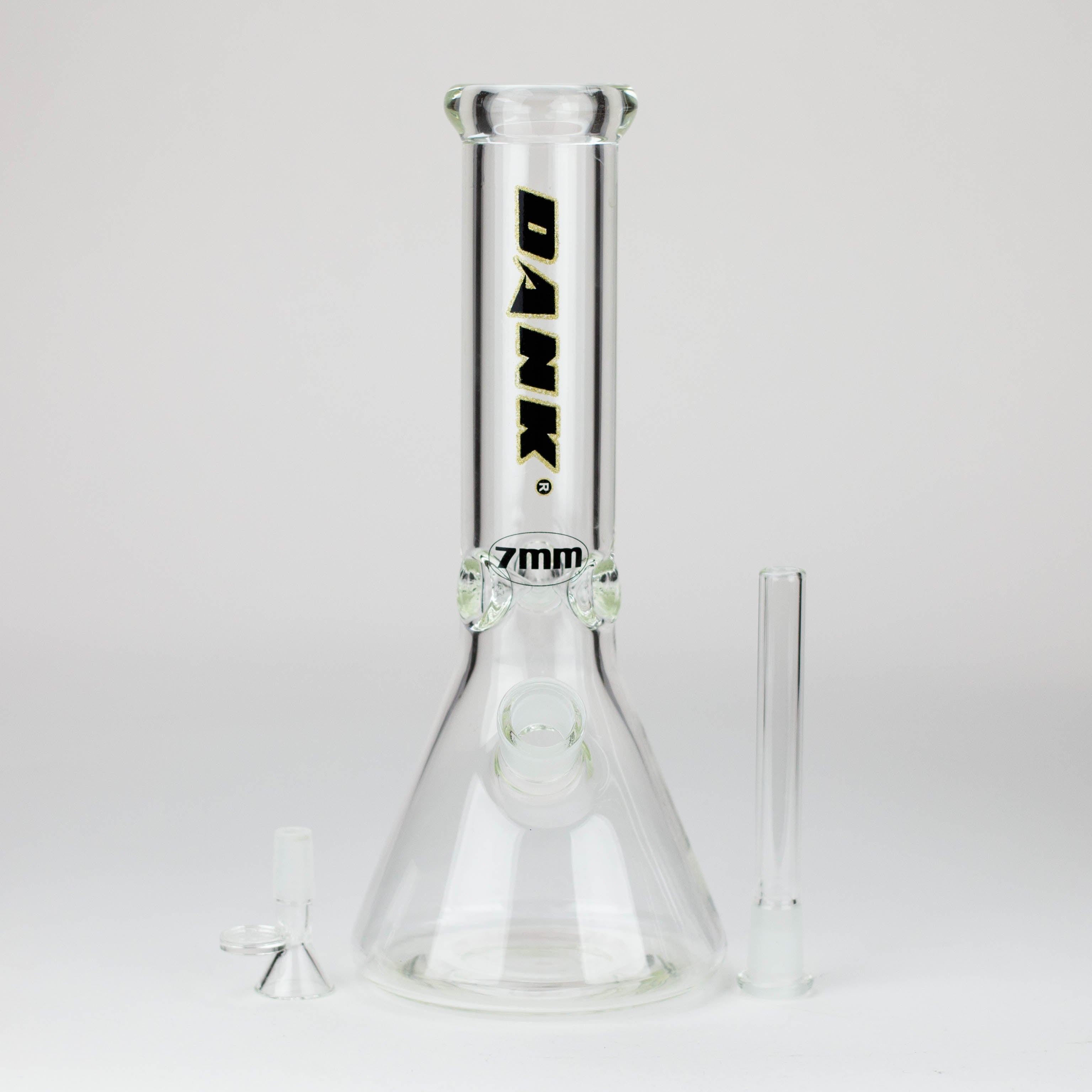 Dank -12" 7mm glass bong with Glitter Logo
