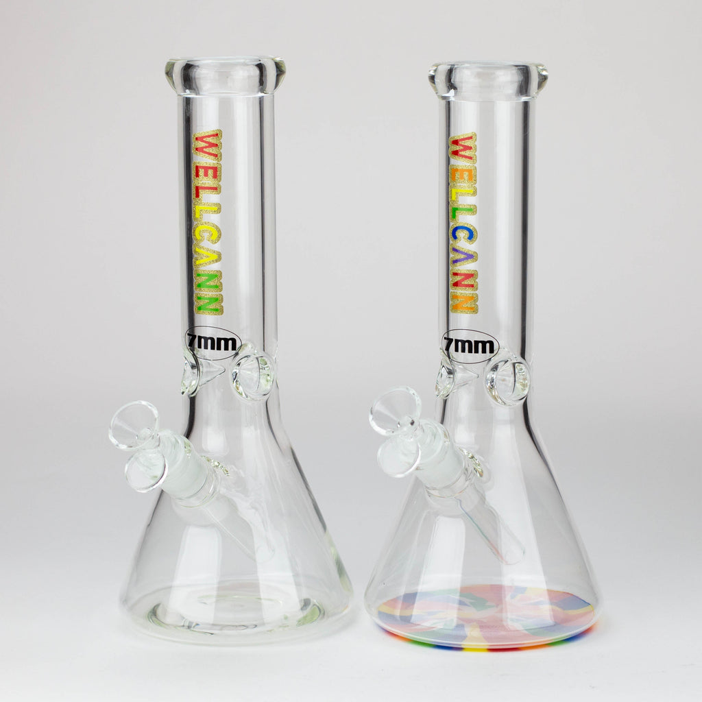 WellCann -12" 7mm glass bong with Glitter Logo