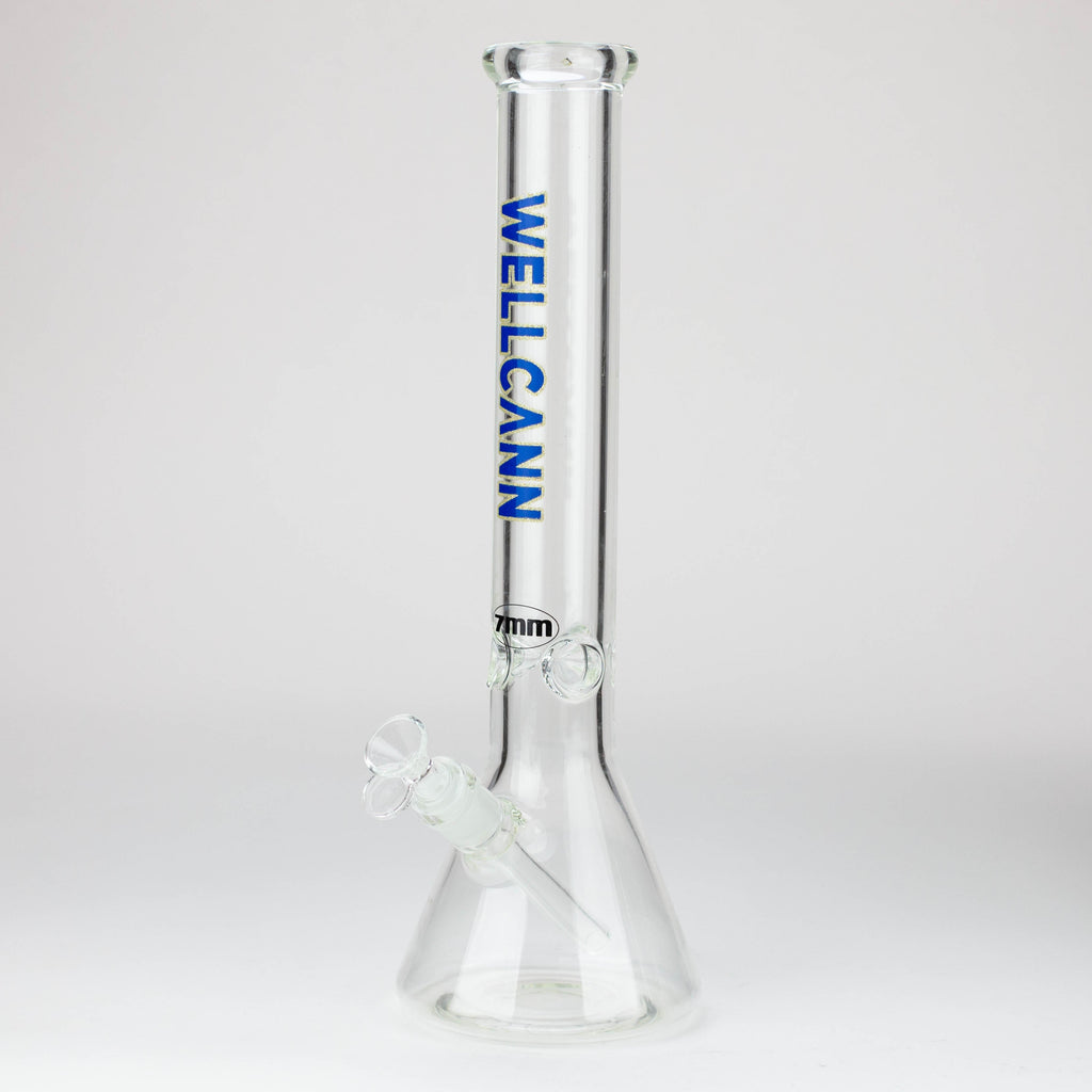WellCann - 16" 7 mm glass bong with Glitter Logo