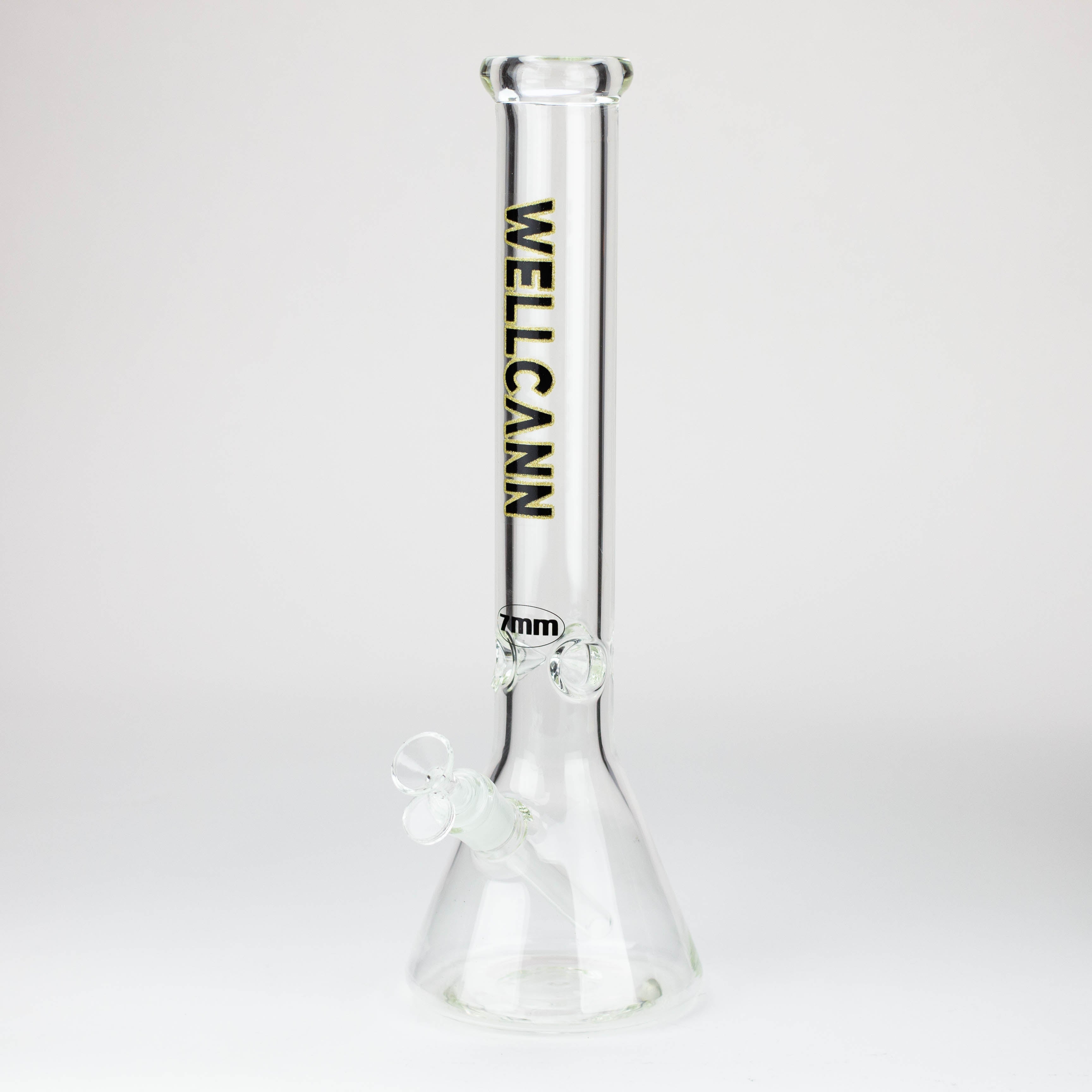 WellCann - 16" 7 mm glass bong with Glitter Logo