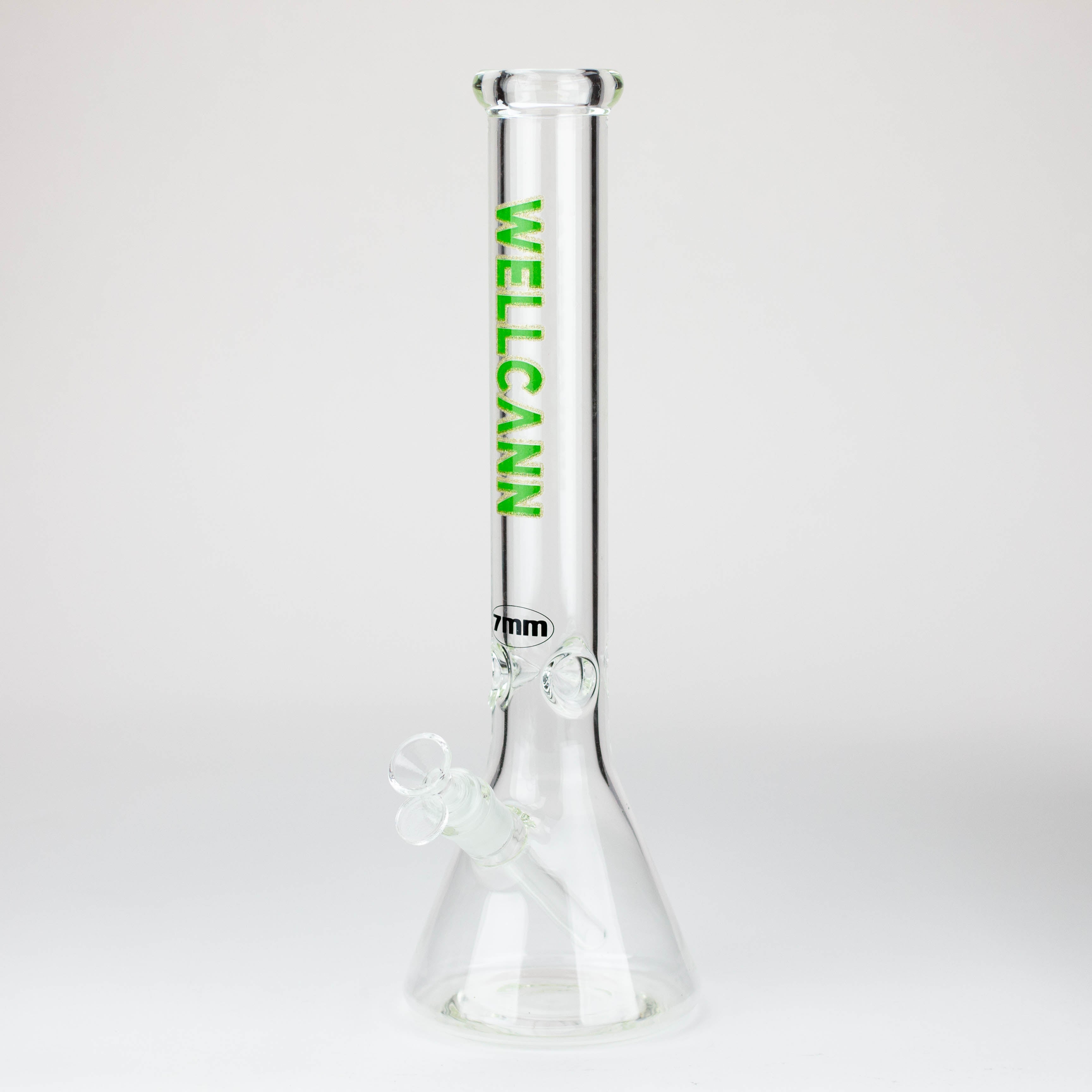 WellCann - 16" 7 mm glass bong with Glitter Logo