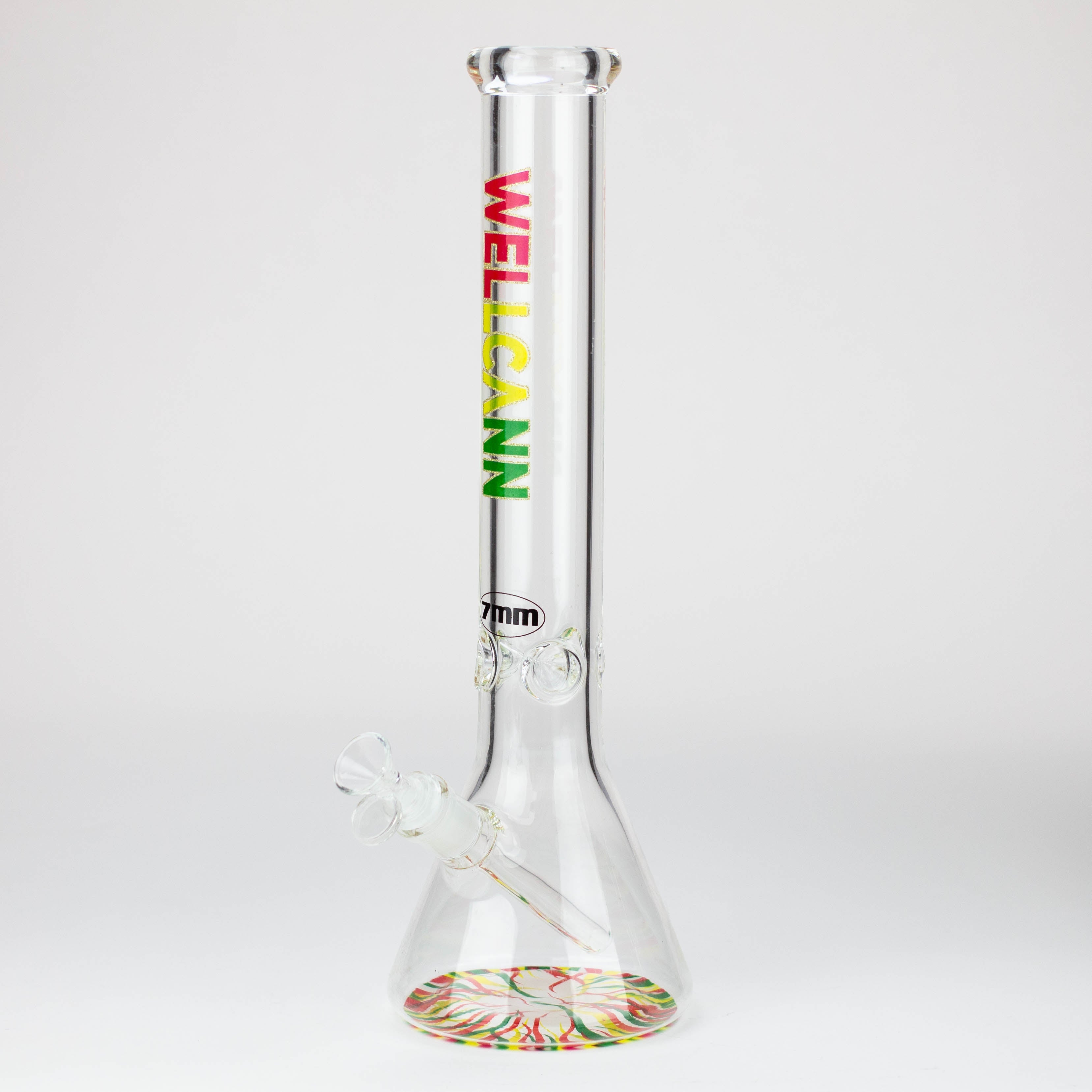 WellCann - 16" 7 mm glass bong with Glitter Logo