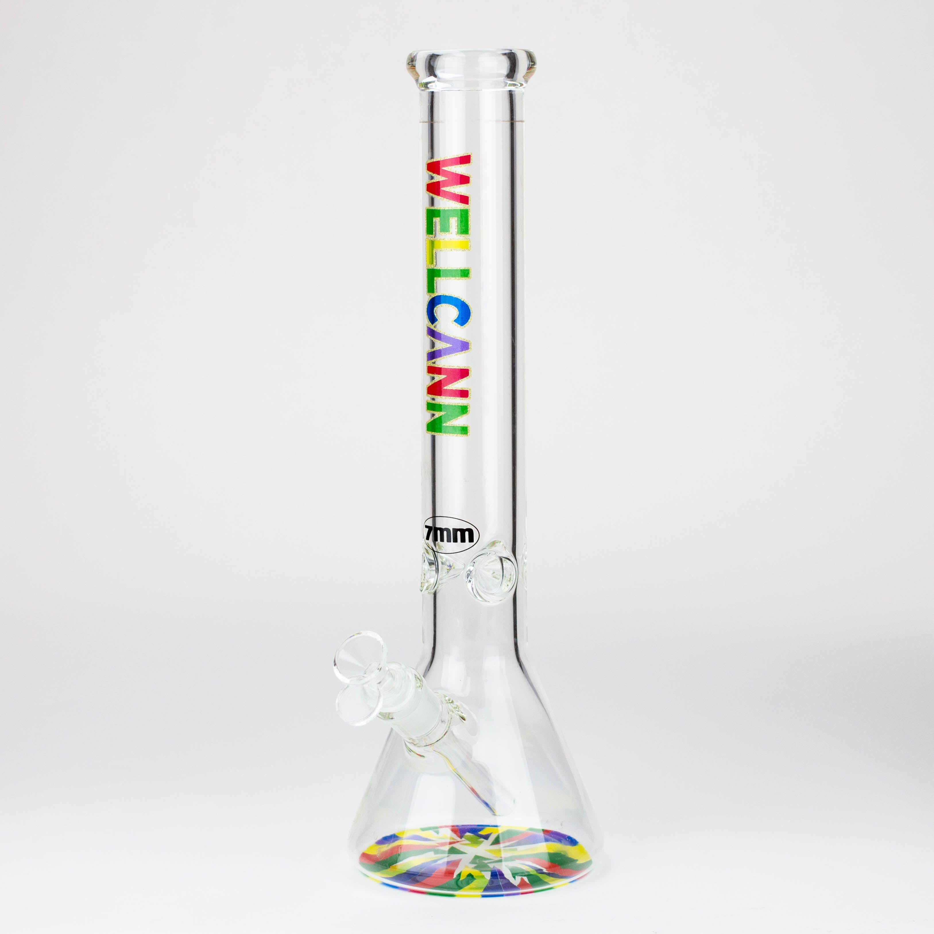 WellCann - 16" 7 mm glass bong with Glitter Logo