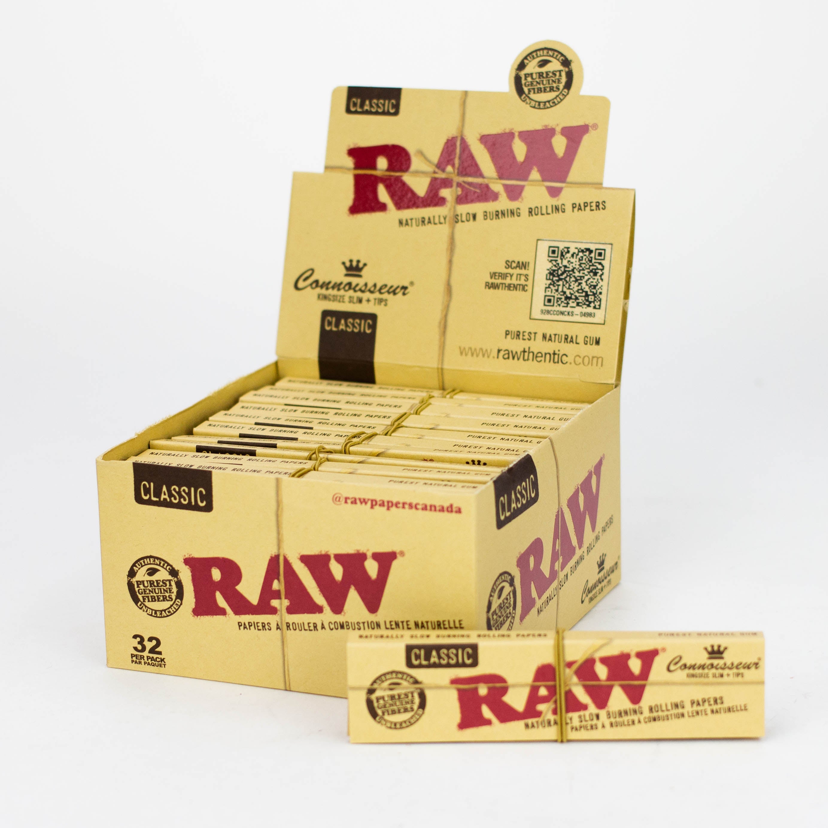 RAW Classic Connoisseur King Rolling Paper w/Tips [CP1133]