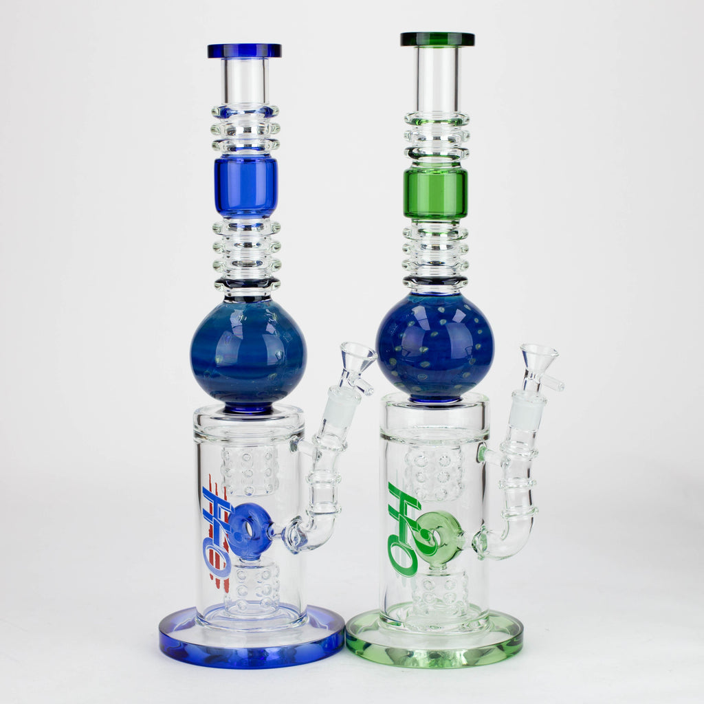 H2O | 15" Gold fumed sphere Glass water bong [H2O-5017]