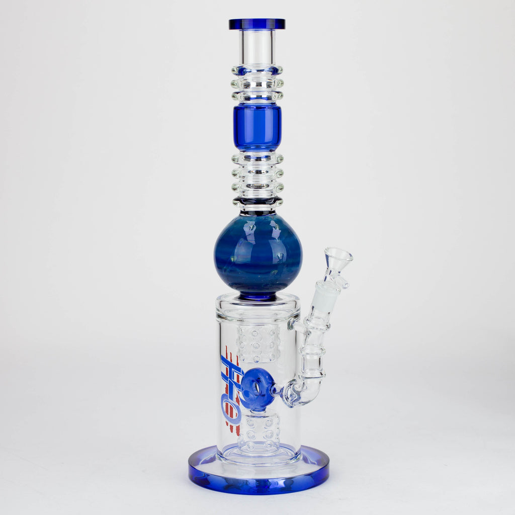 H2O | 15" Gold fumed sphere Glass water bong [H2O-5017]