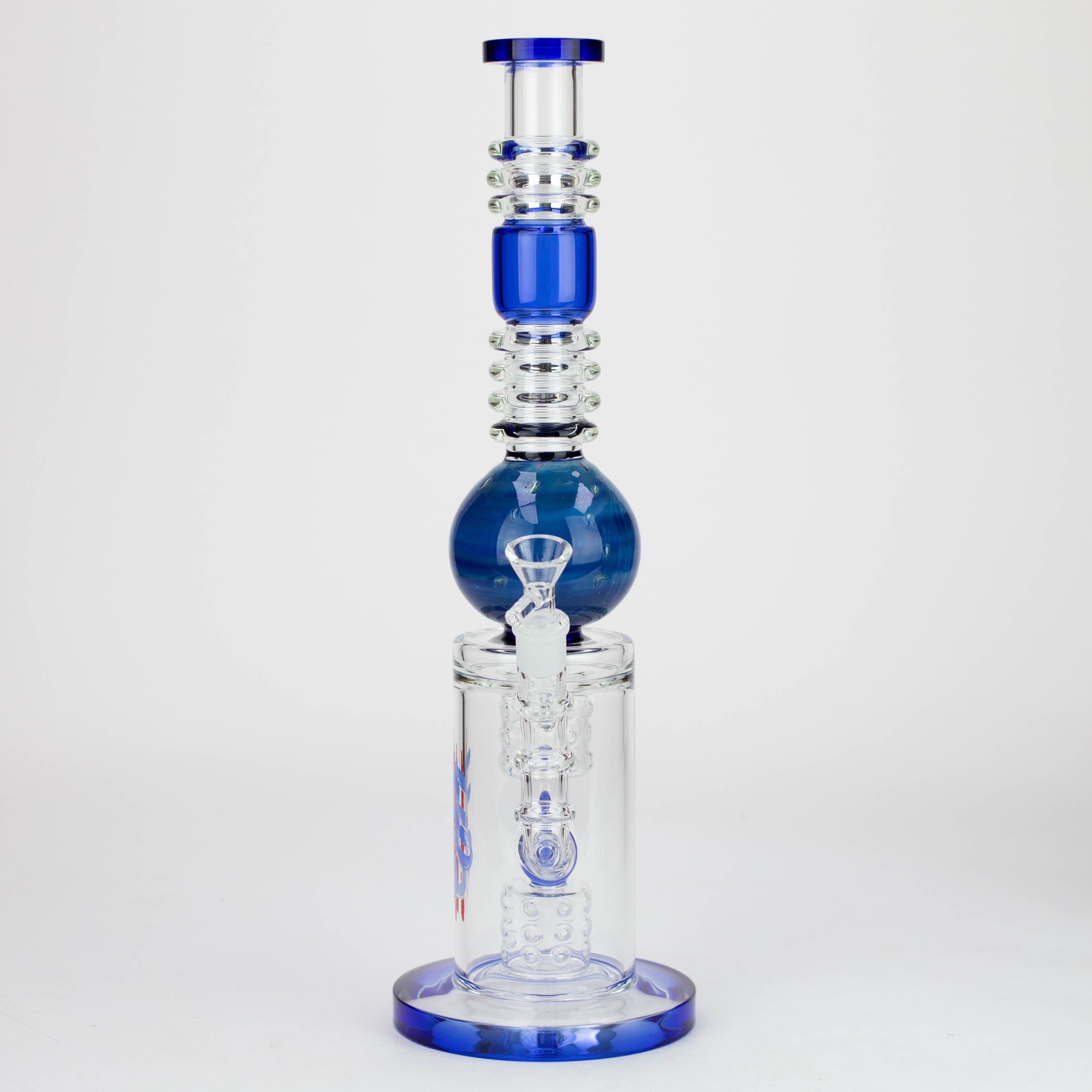 H2O | 15" Gold fumed sphere Glass water bong [H2O-5017]