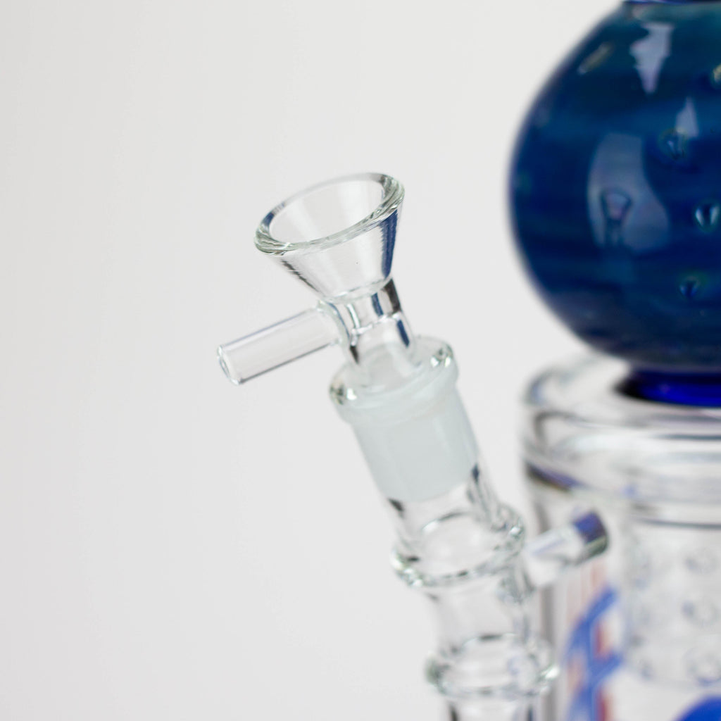H2O | 15" Gold fumed sphere Glass water bong [H2O-5017]