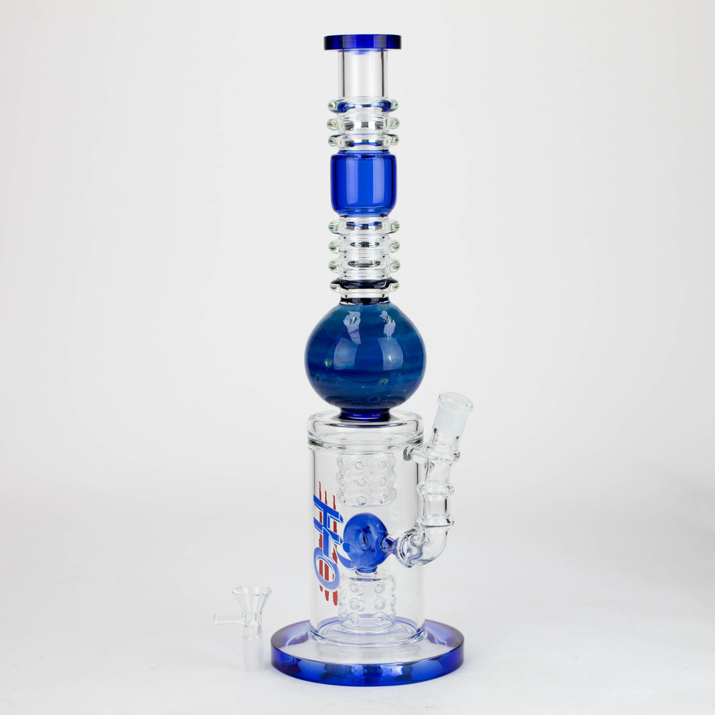 H2O | 15" Gold fumed sphere Glass water bong [H2O-5017]