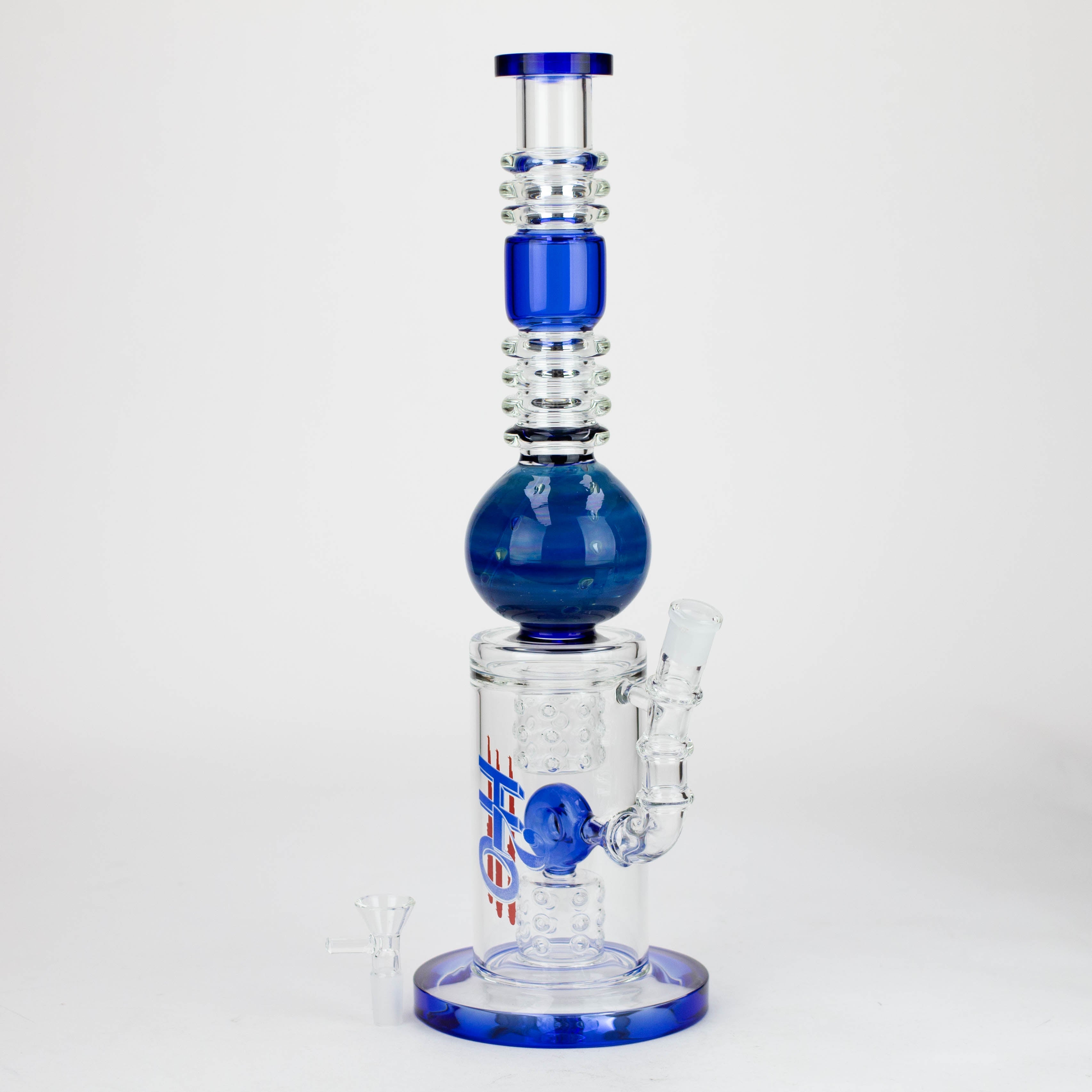 H2O | 15" Gold fumed sphere Glass water bong [H2O-5017]