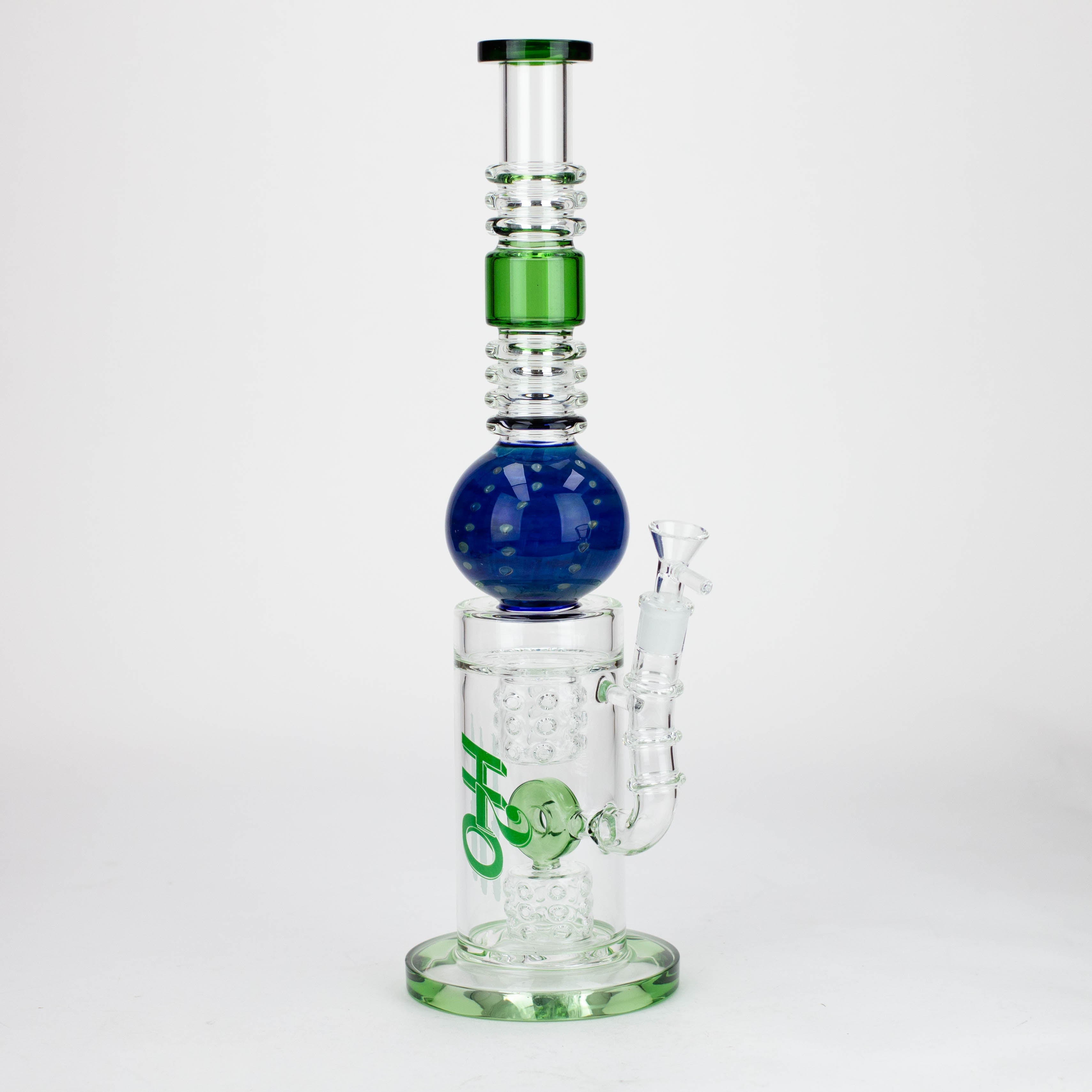 H2O | 15" Gold fumed sphere Glass water bong [H2O-5017]