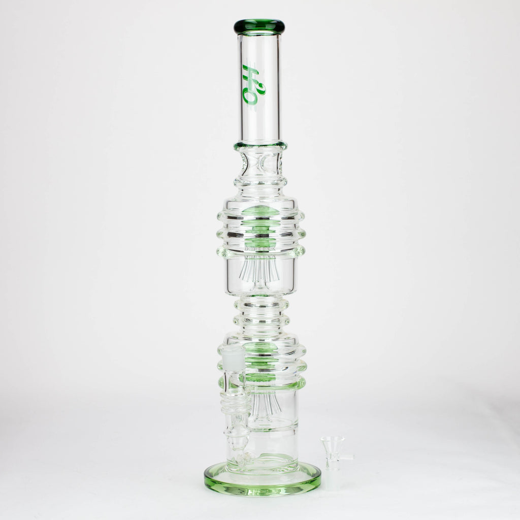 H2O | 21" Dual percolator glass water bong [H2O-5019]