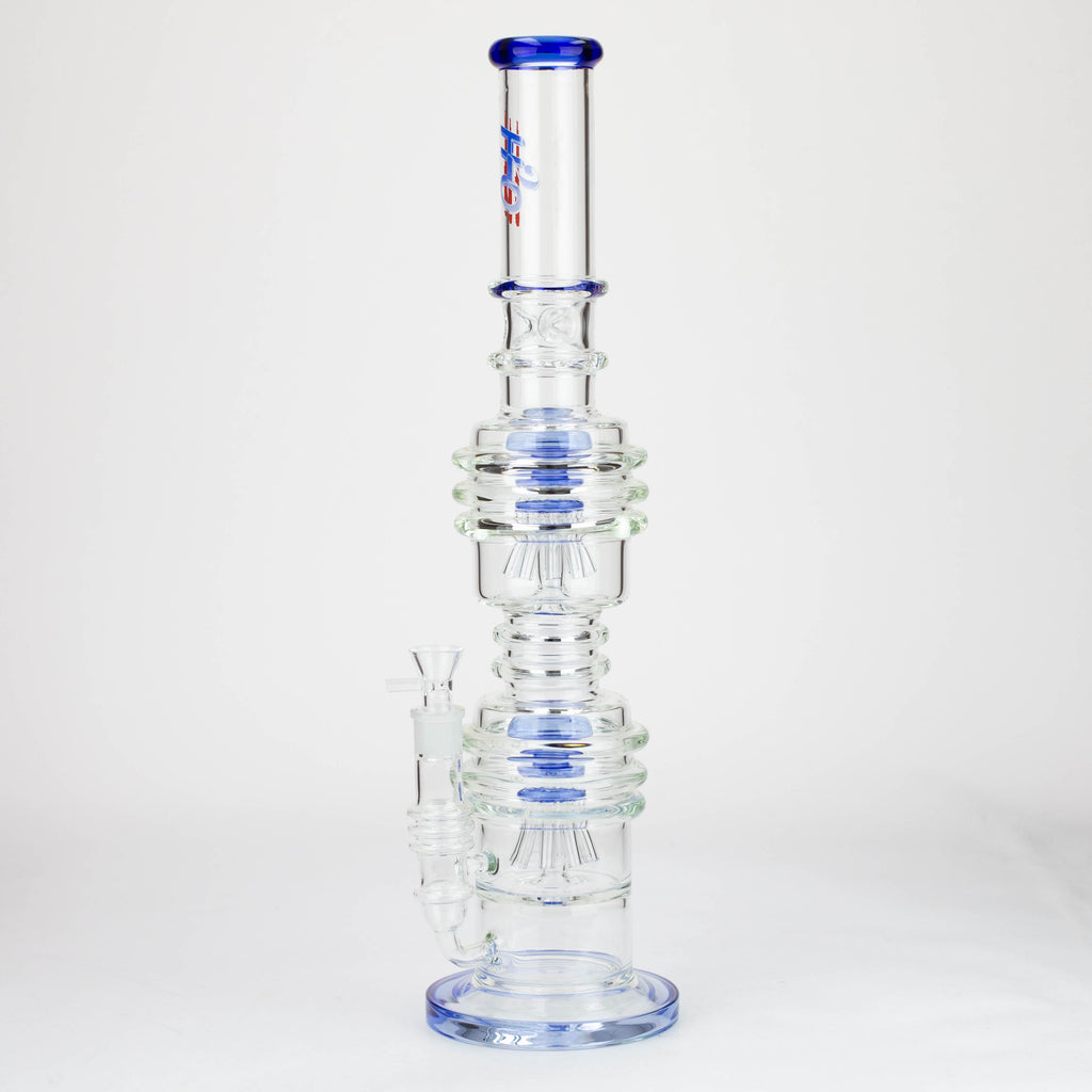 H2O | 21" Dual percolator glass water bong [H2O-5019]