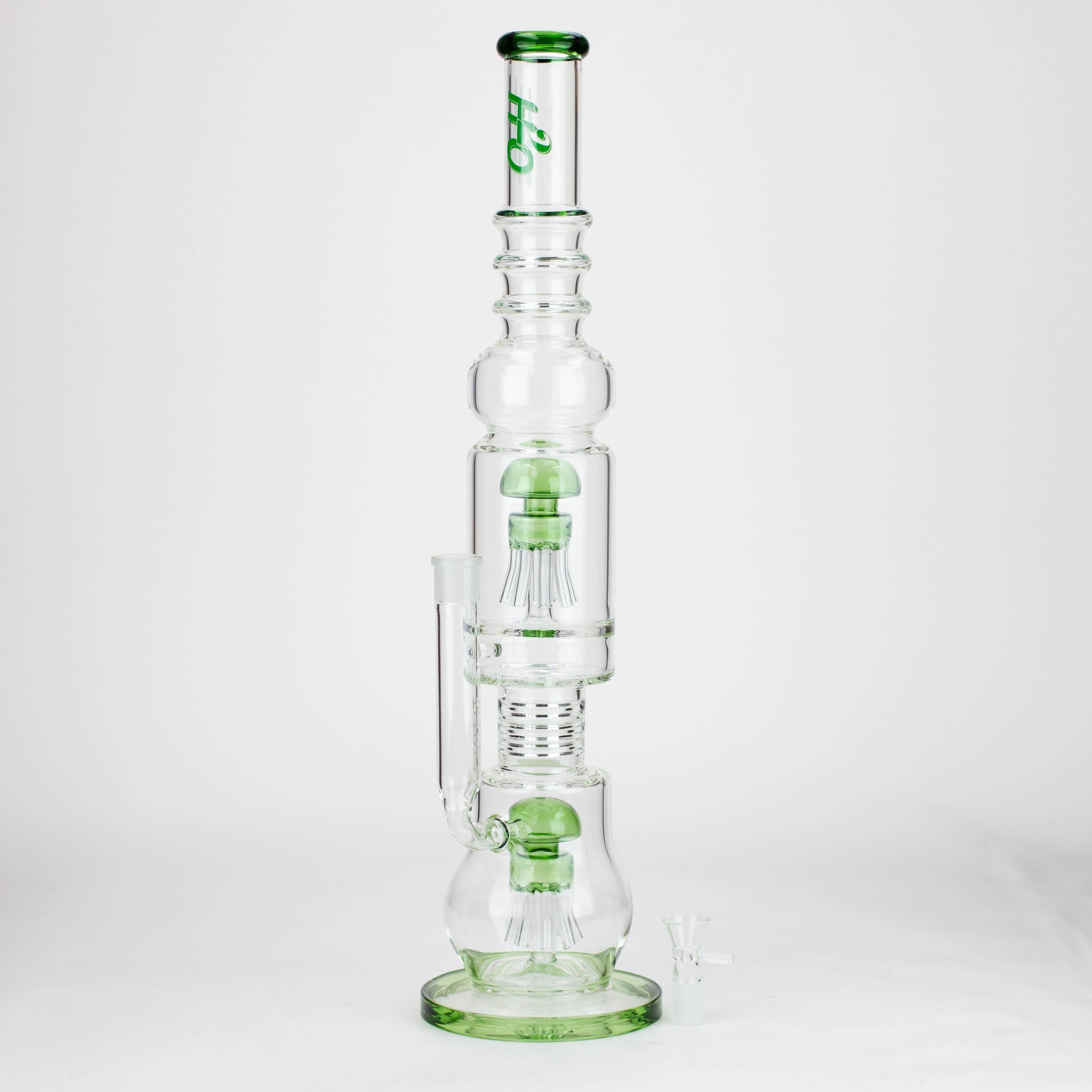H2O | 21" Percolator glass water bong [H2O-5018]