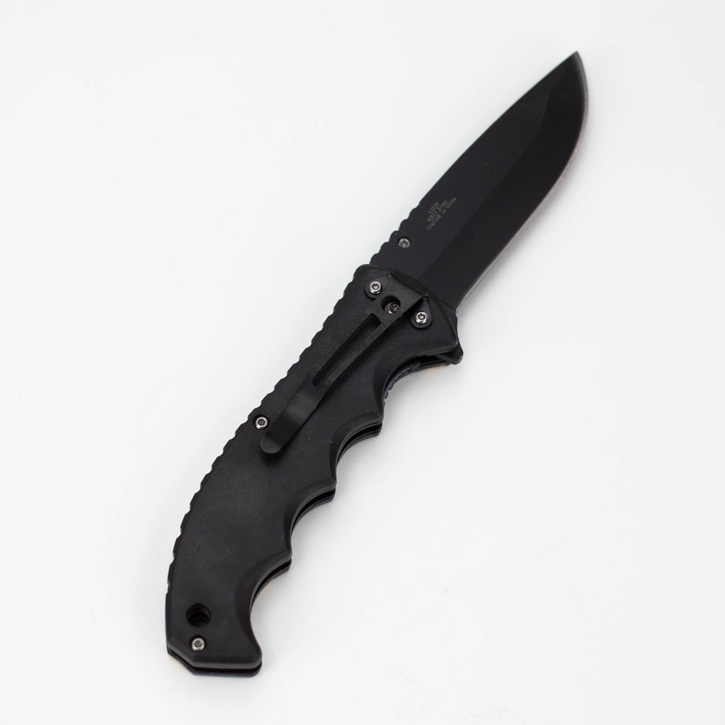 The Bone Edge Skull Wolf Folding Knife 8.5″ Stainless Steel [13250]