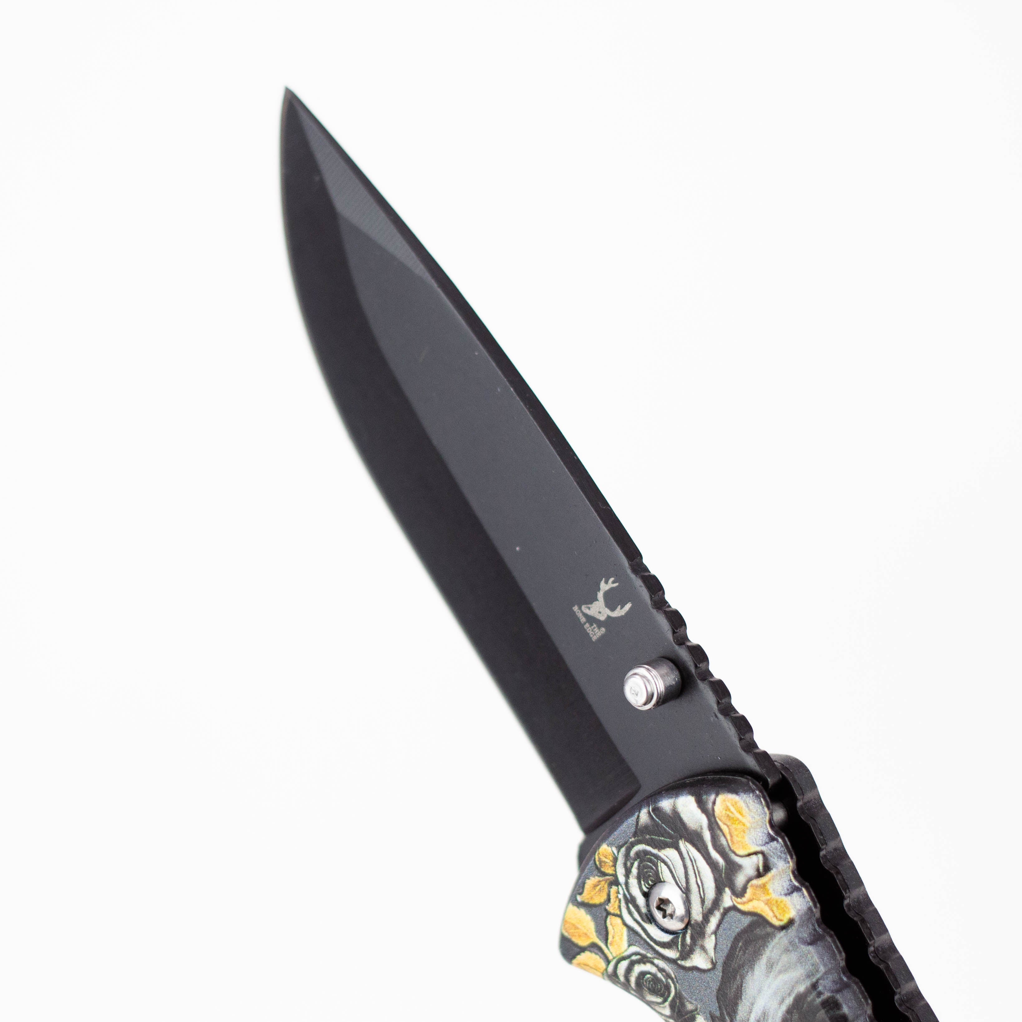 The Bone Edge Skull Wolf Folding Knife 8.5″ Stainless Steel [13250]