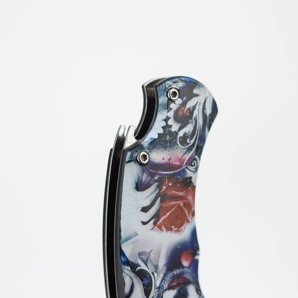 Defender-Xtream  8.5" Women with rose folding knife with bottle opener [13428]