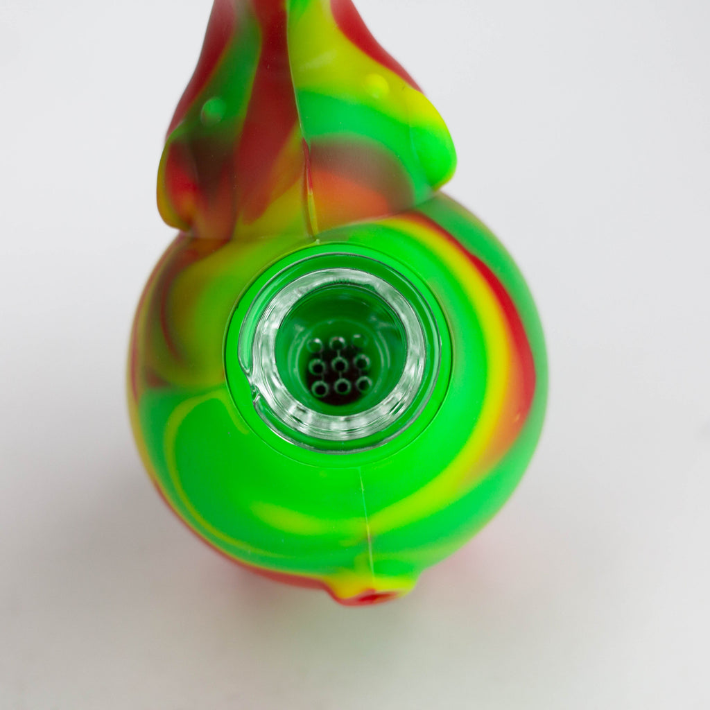4.5" elephant Silicone hand pipe with glass bowl-Assorted