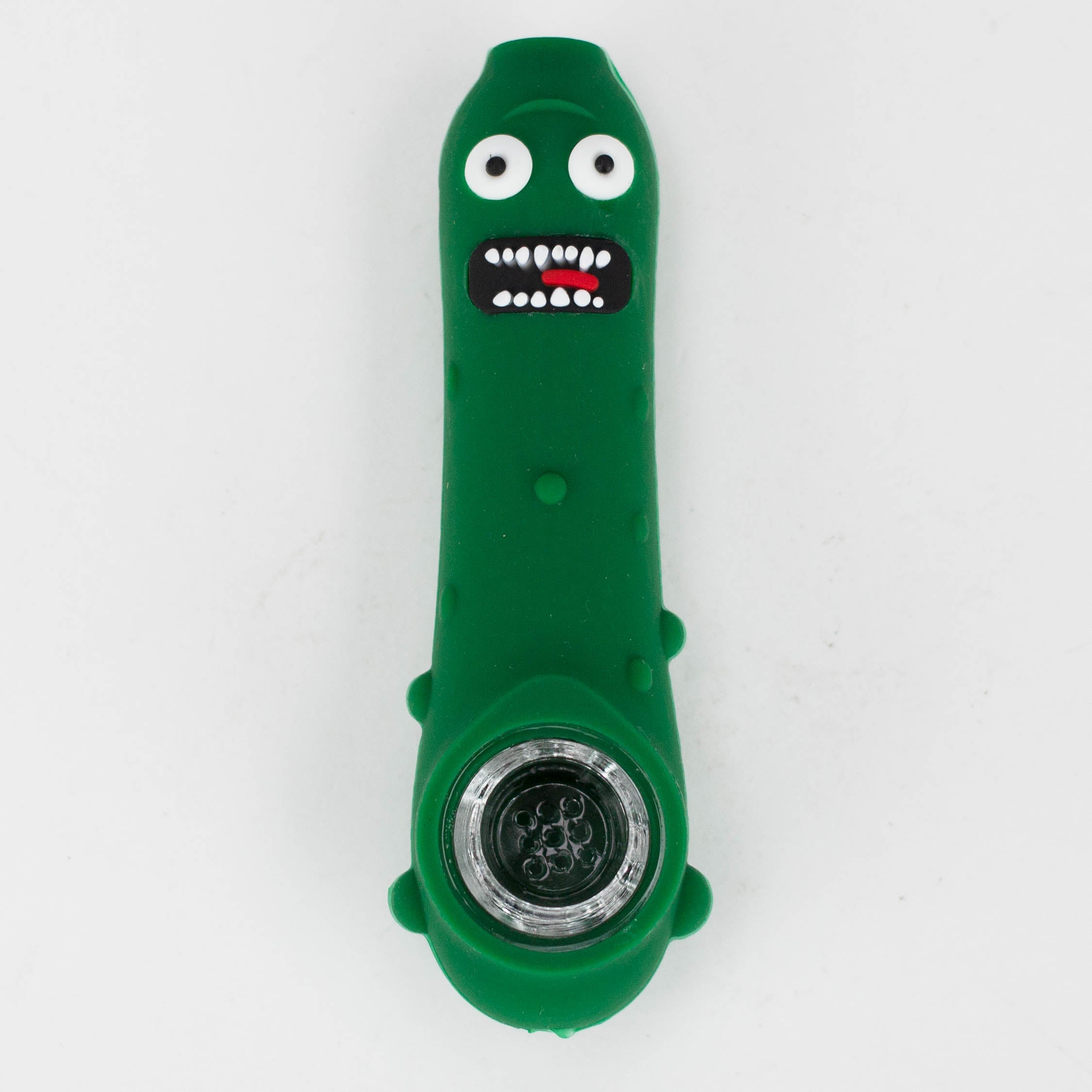 4.5" Cucumber Silicone hand pipe with glass bowl-Assorted