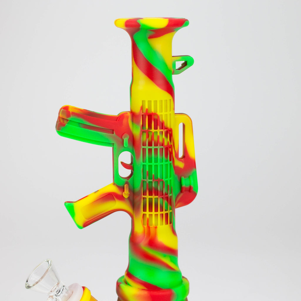 11" Multi-color bazooka silicone detachable water bong-Assorted