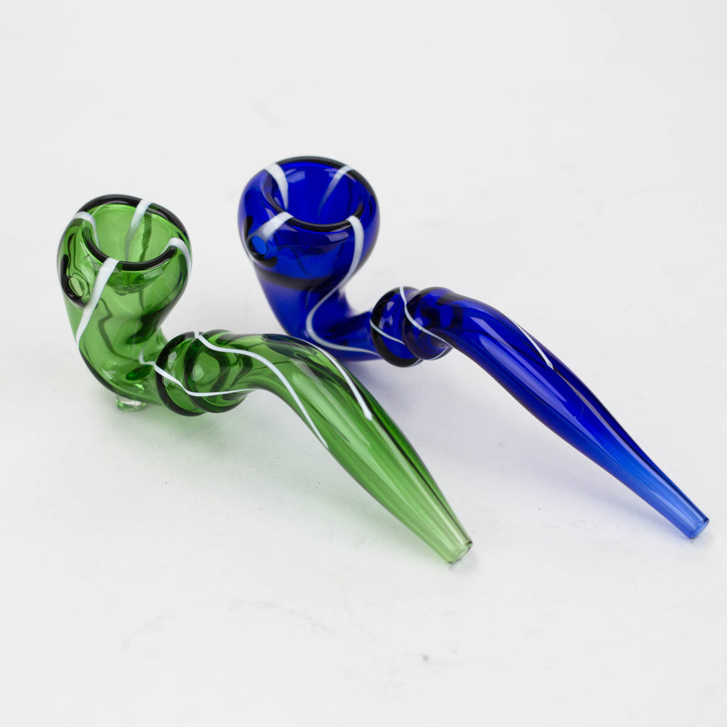 Sherlock shape color glass hand pipe pack of 2