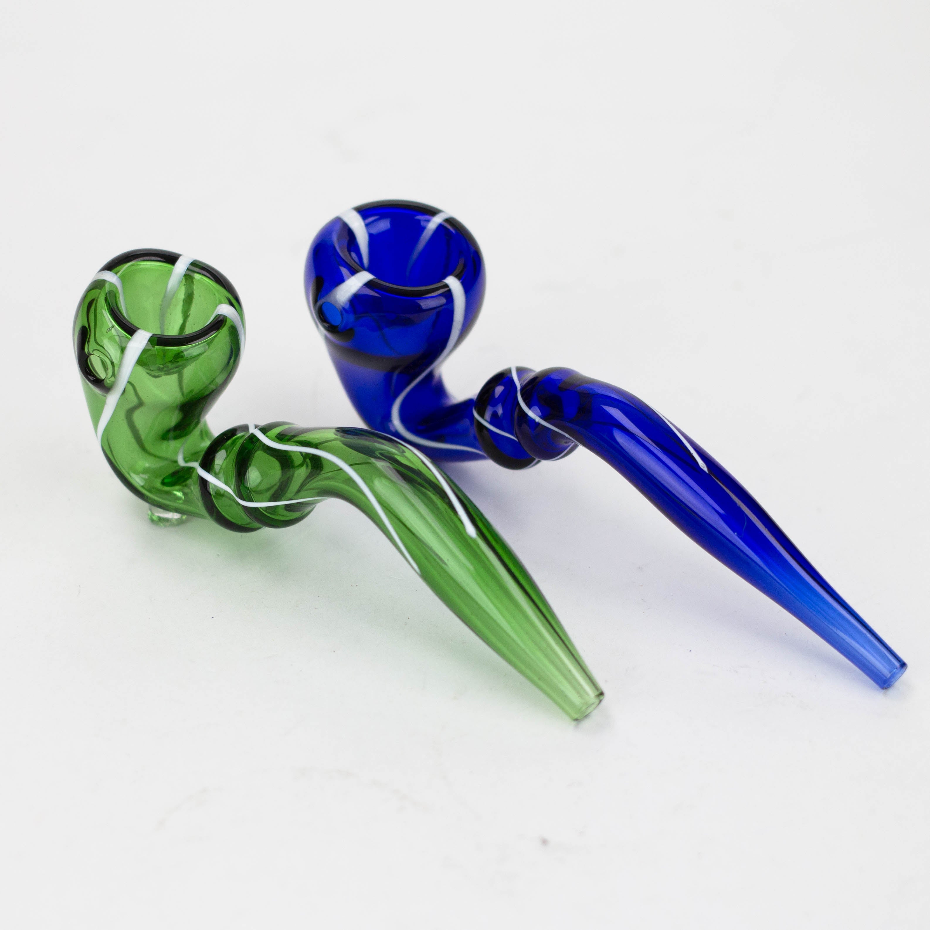 Sherlock shape color glass hand pipe pack of 2