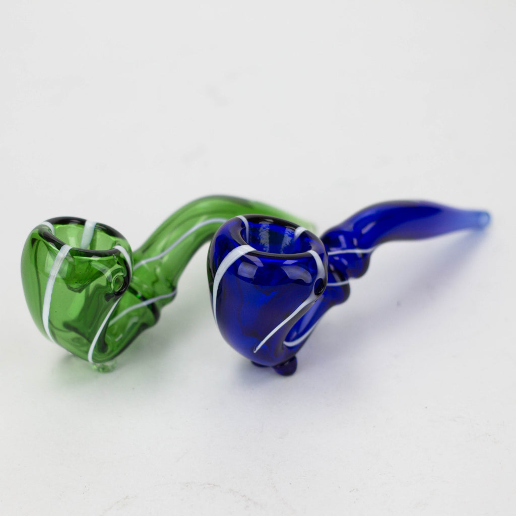 Sherlock shape color glass hand pipe pack of 2