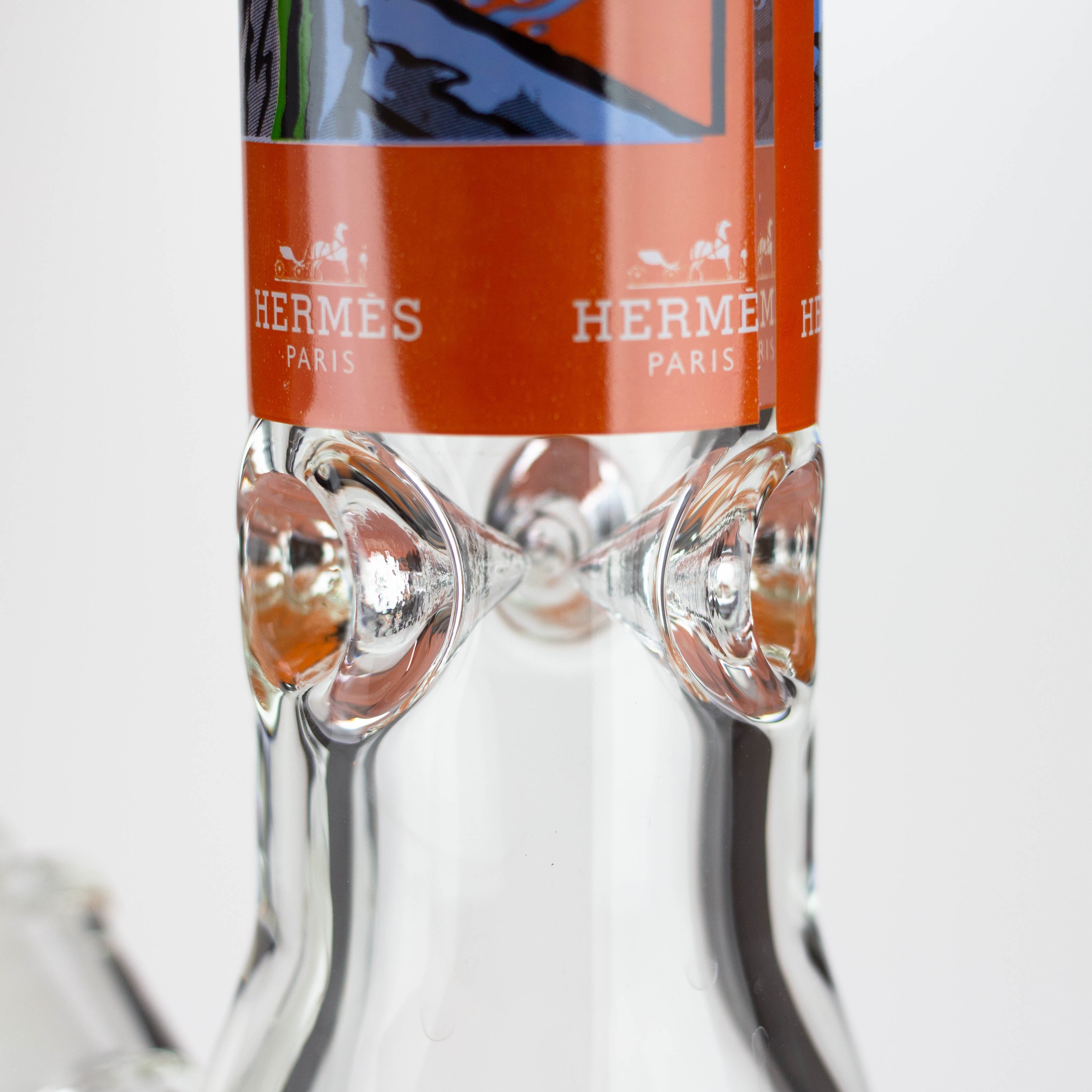 15.5"  9 mm Graphic glass water bong [GBT2117]