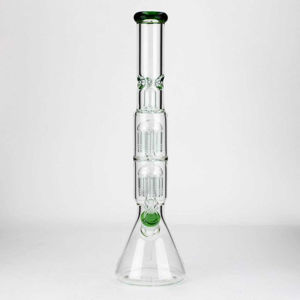 19" Dual 8 arms perc, with splash guard 7mm glass water bong [G11135]