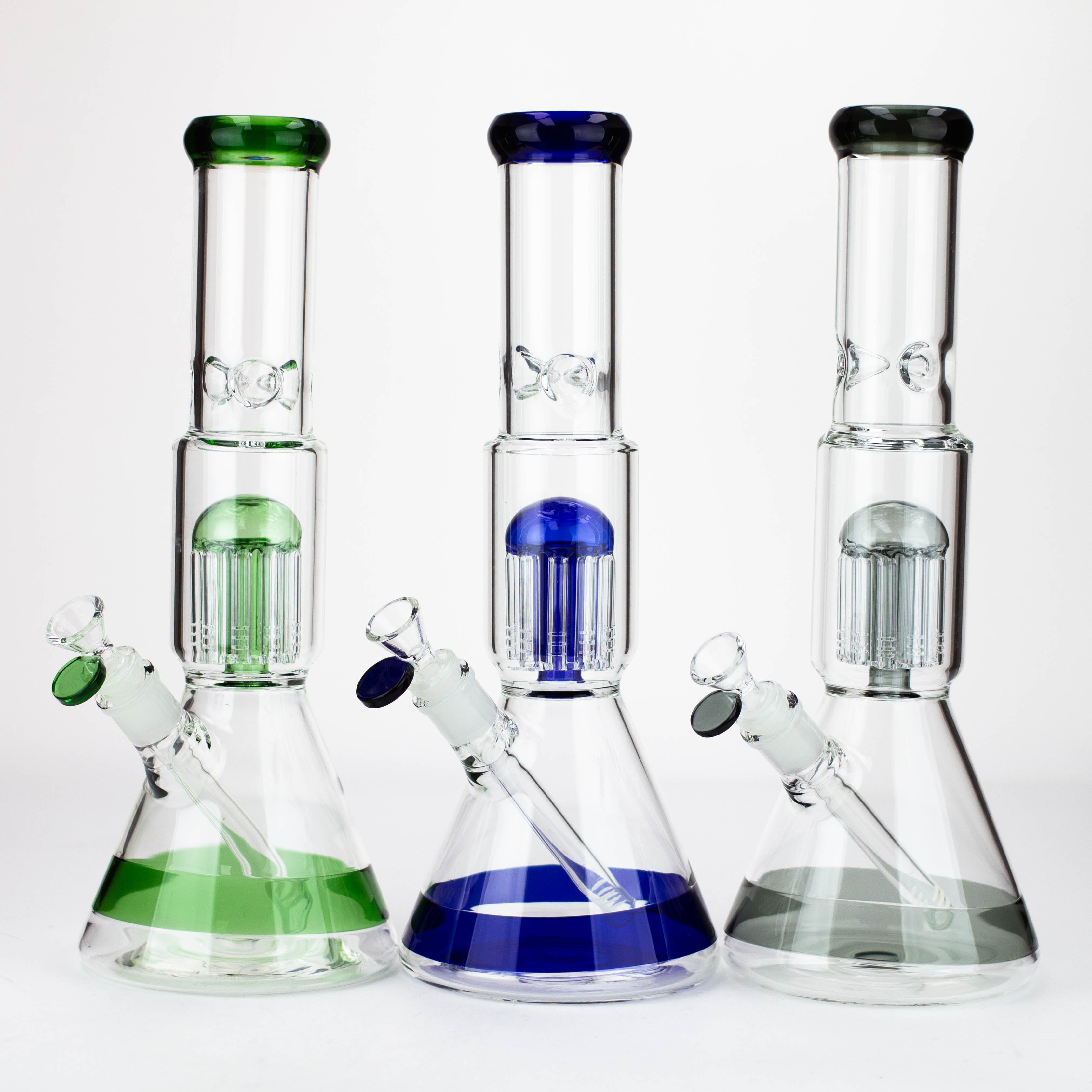 14" Single 8 arms perc, glass water bong [G01037]