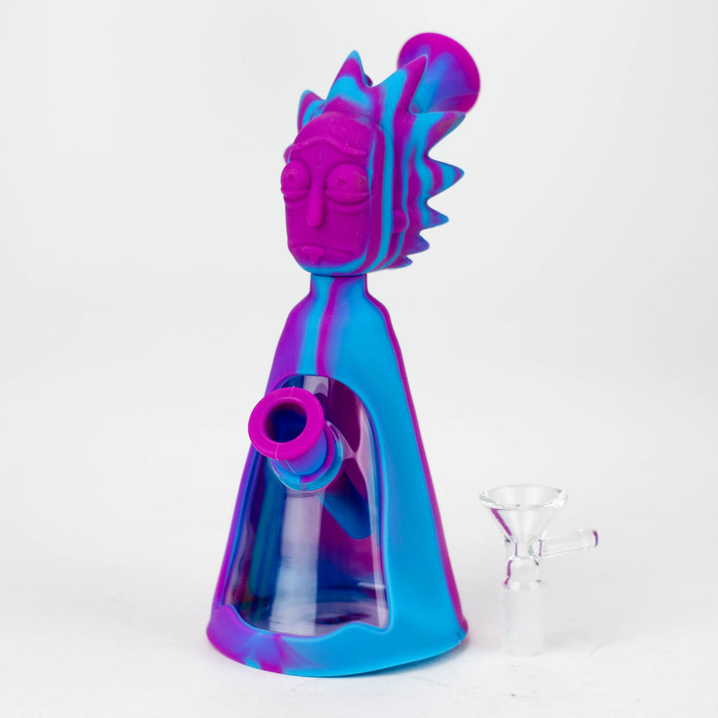 7" RM Cartoon multi colored silicone water bong [H119]