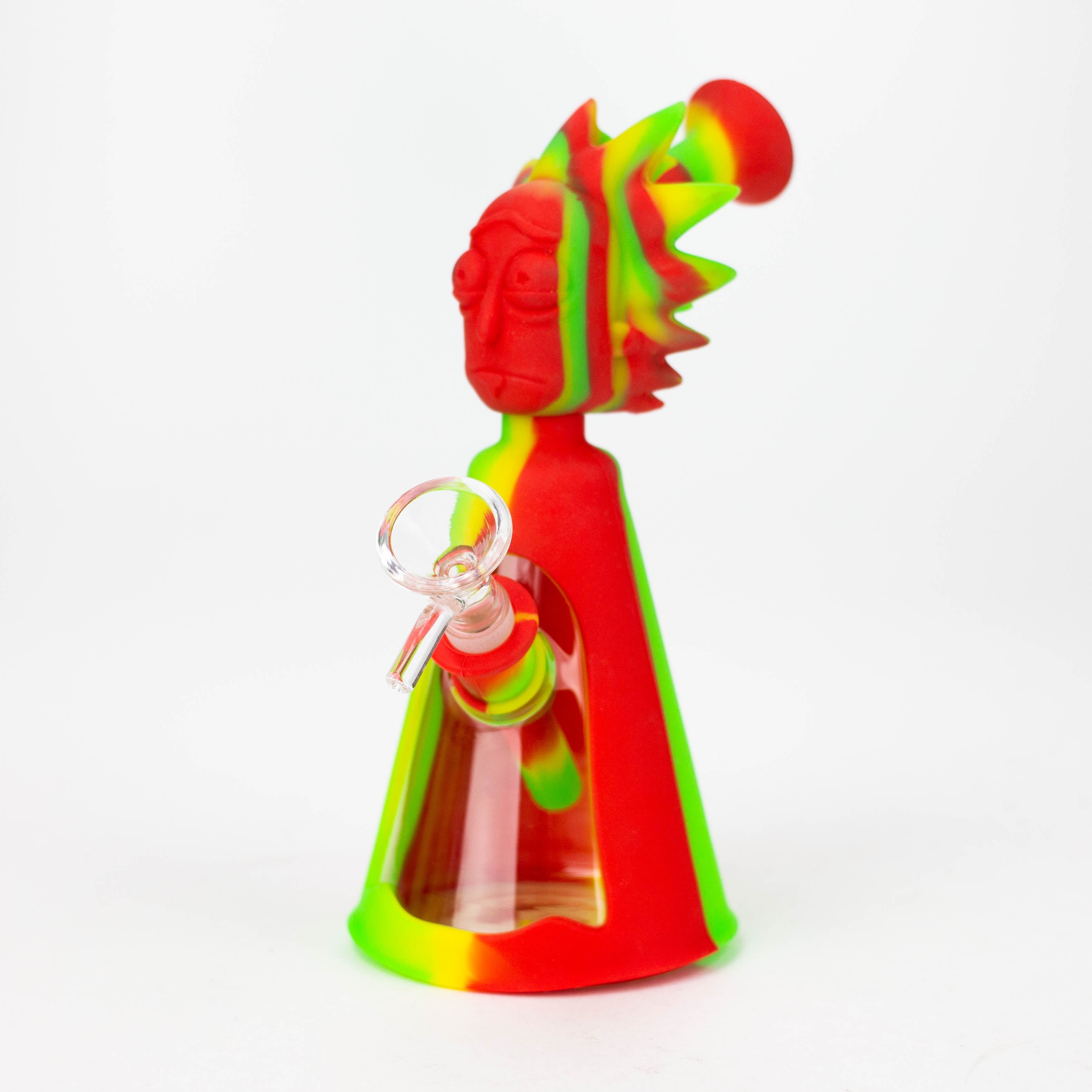 7" RM Cartoon multi colored silicone water bong [H119]