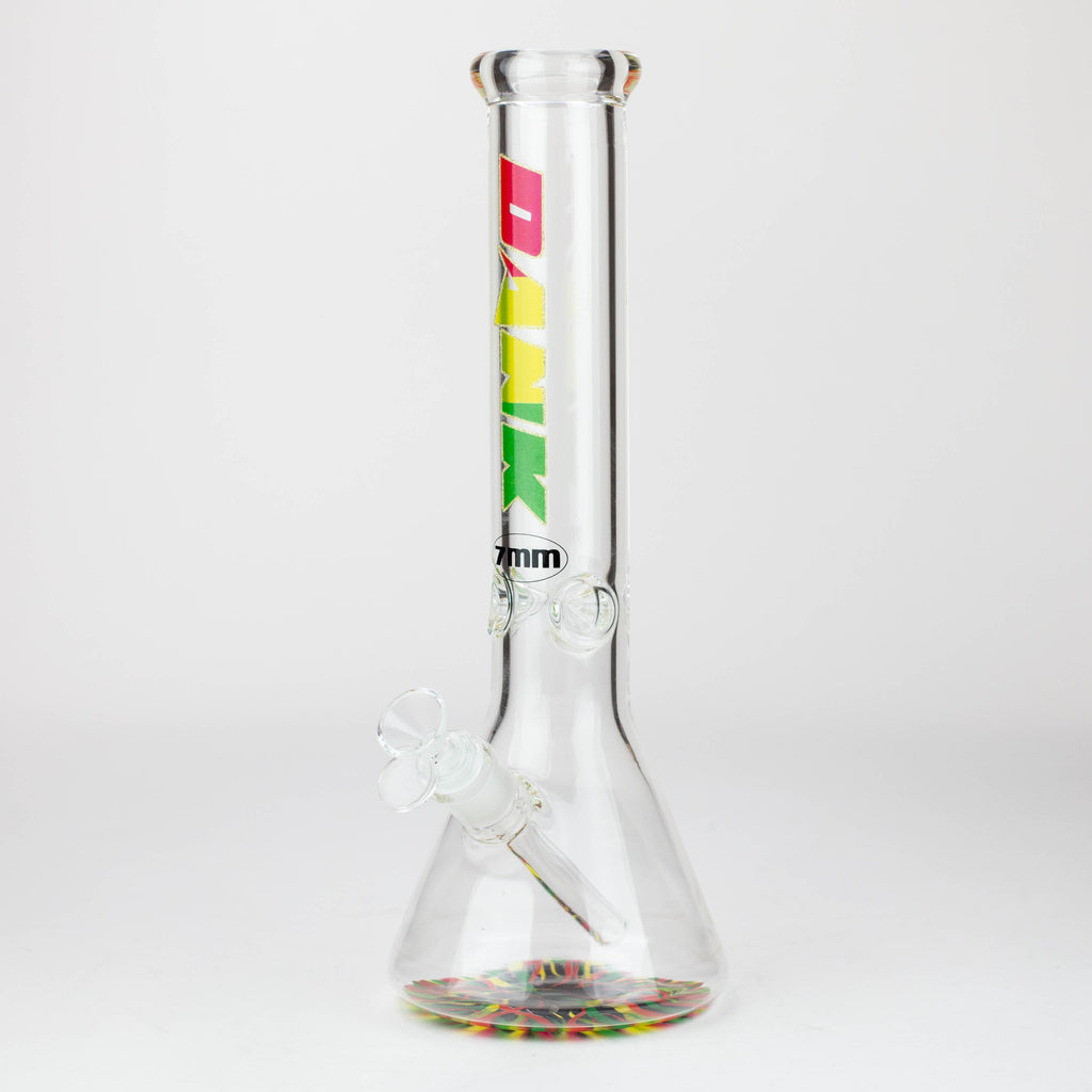 DANK | 14" 7mm Beaker Bong with Colour Bottom