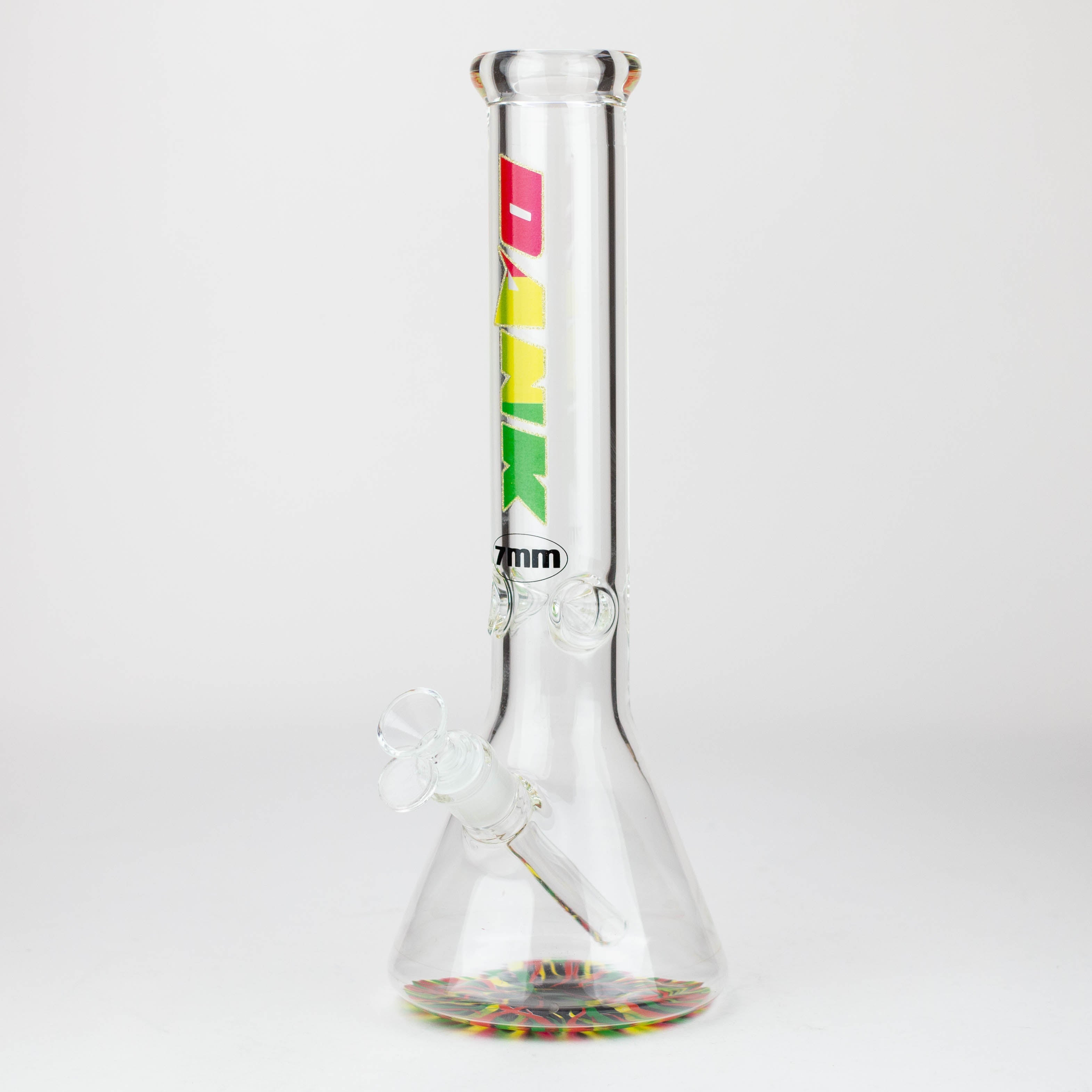 DANK | 14" 7mm Beaker Bong with Colour Bottom