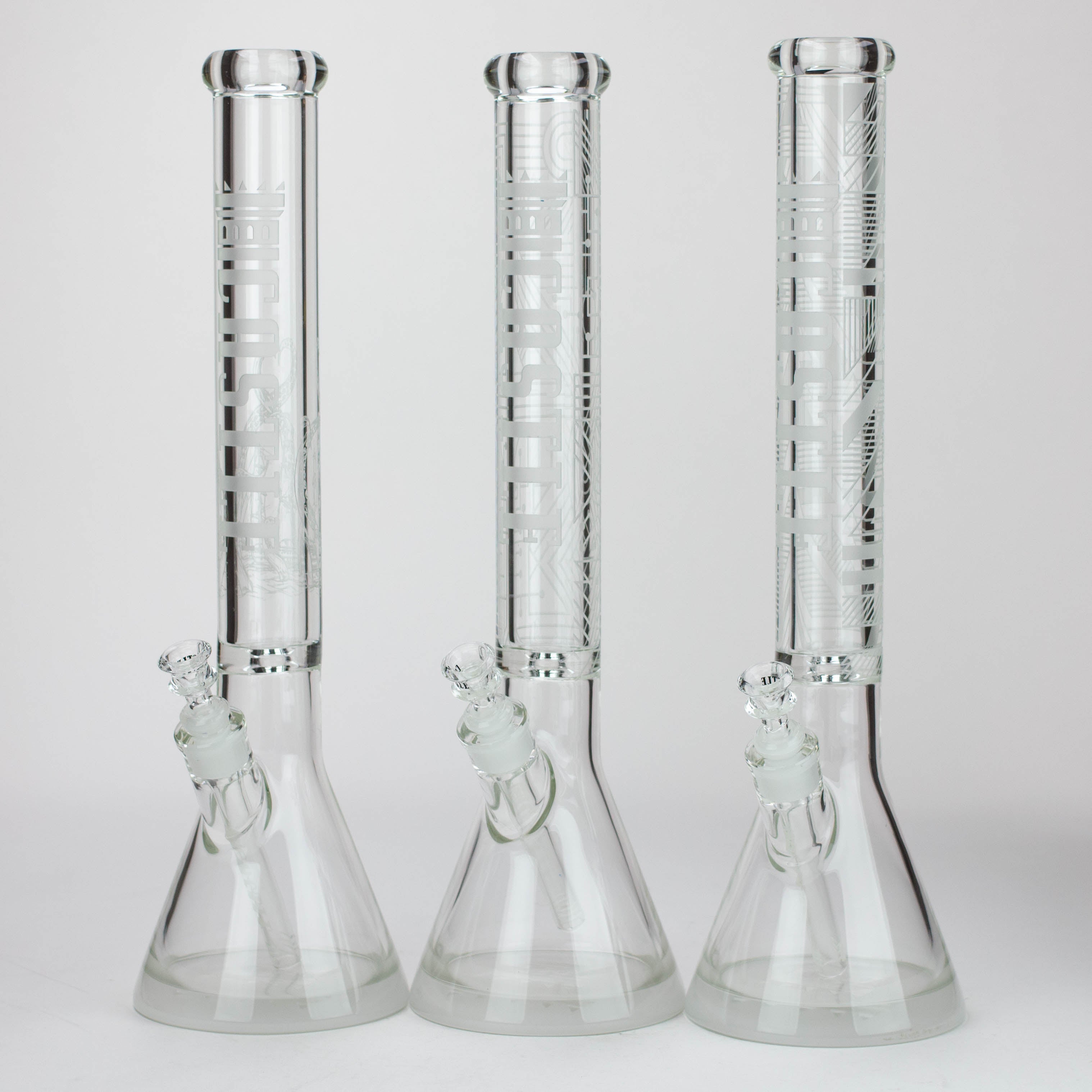 Castle Glassworks | 18" laser etched Tube Beaker Bong