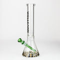 WellCann | 14" 7mm Beaker Bong with Thick Decal Base - Black x Green v2