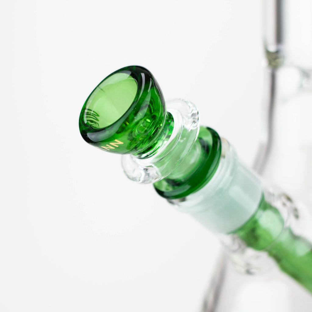 WellCann | 14" 7mm Beaker Bong with Thick Decal Base - Black x Green v2