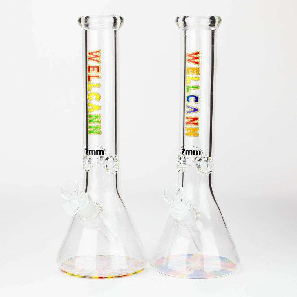 WellCann | 14" 7mm Beaker Bong with Colour Bottom