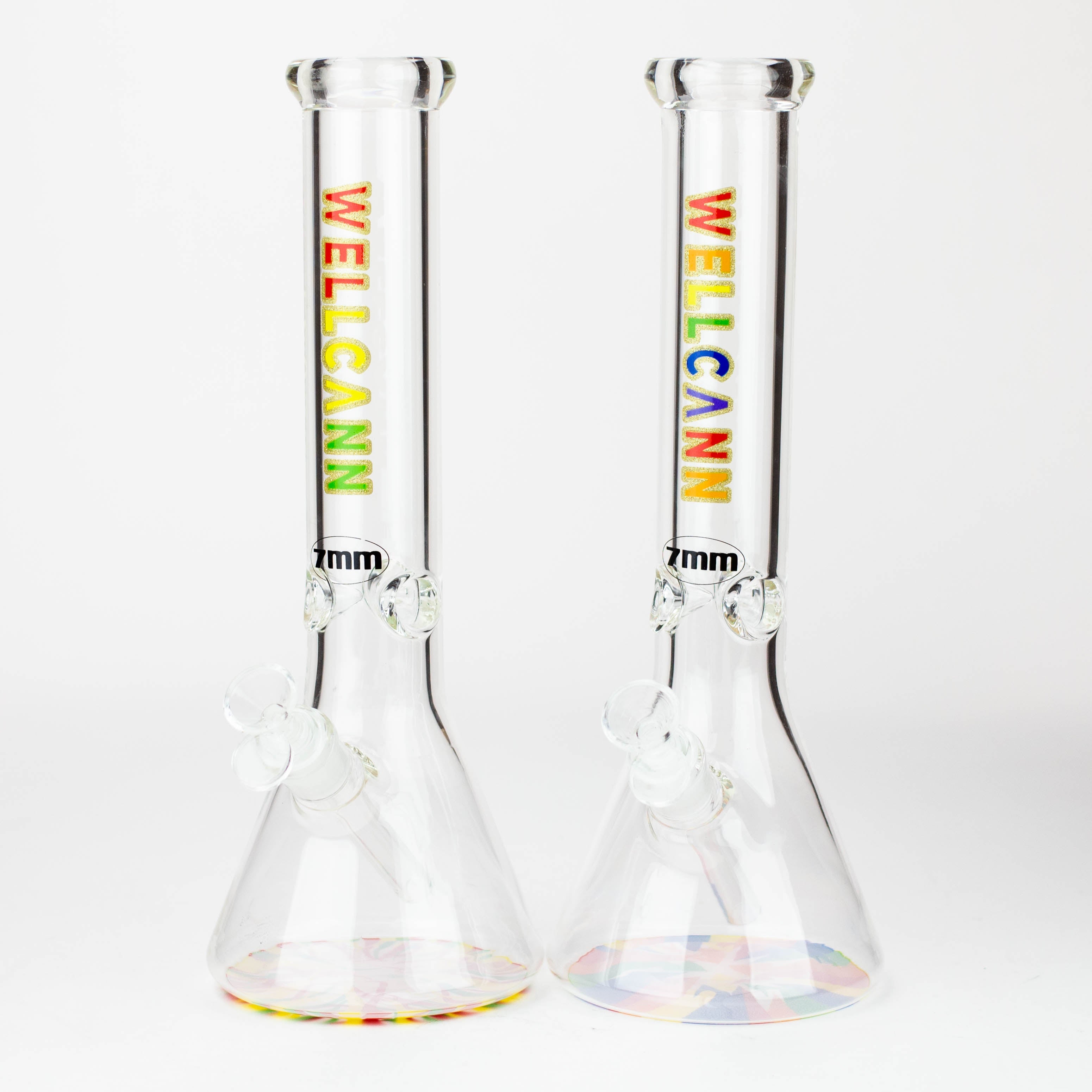 WellCann | 14" 7mm Beaker Bong with Colour Bottom