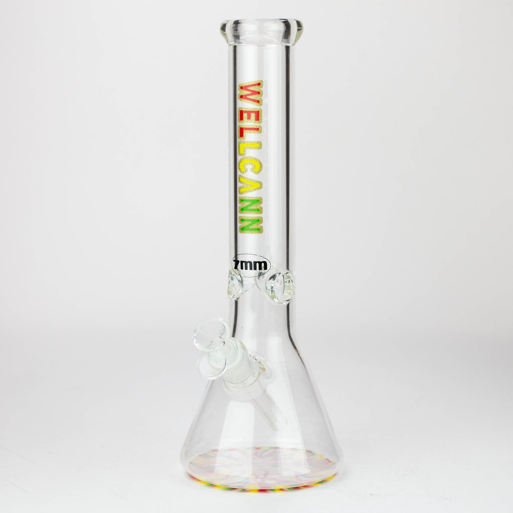 WellCann | 14" 7mm Beaker Bong with Colour Bottom