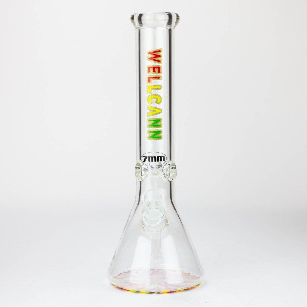 WellCann | 14" 7mm Beaker Bong with Colour Bottom