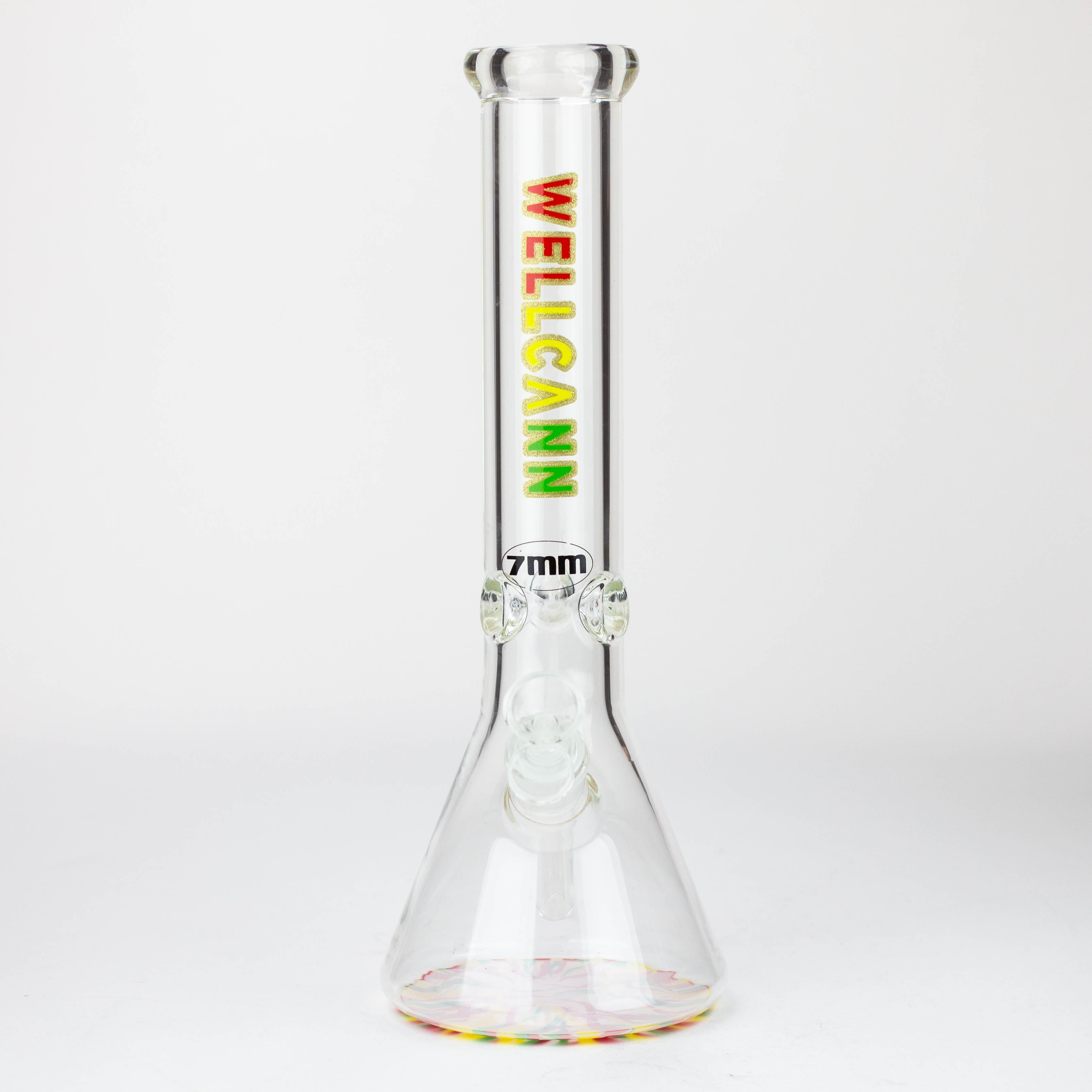 WellCann | 14" 7mm Beaker Bong with Colour Bottom