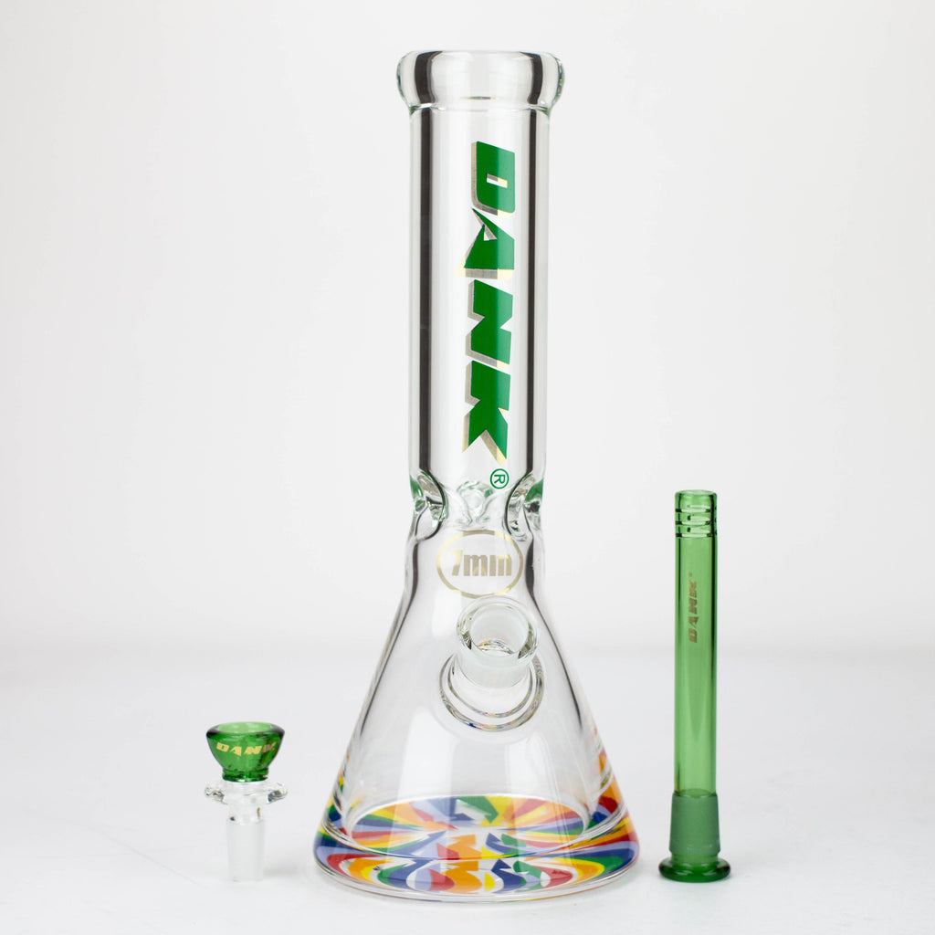 DANK | 12" 7mm Beaker Bong with Thick Decal Base