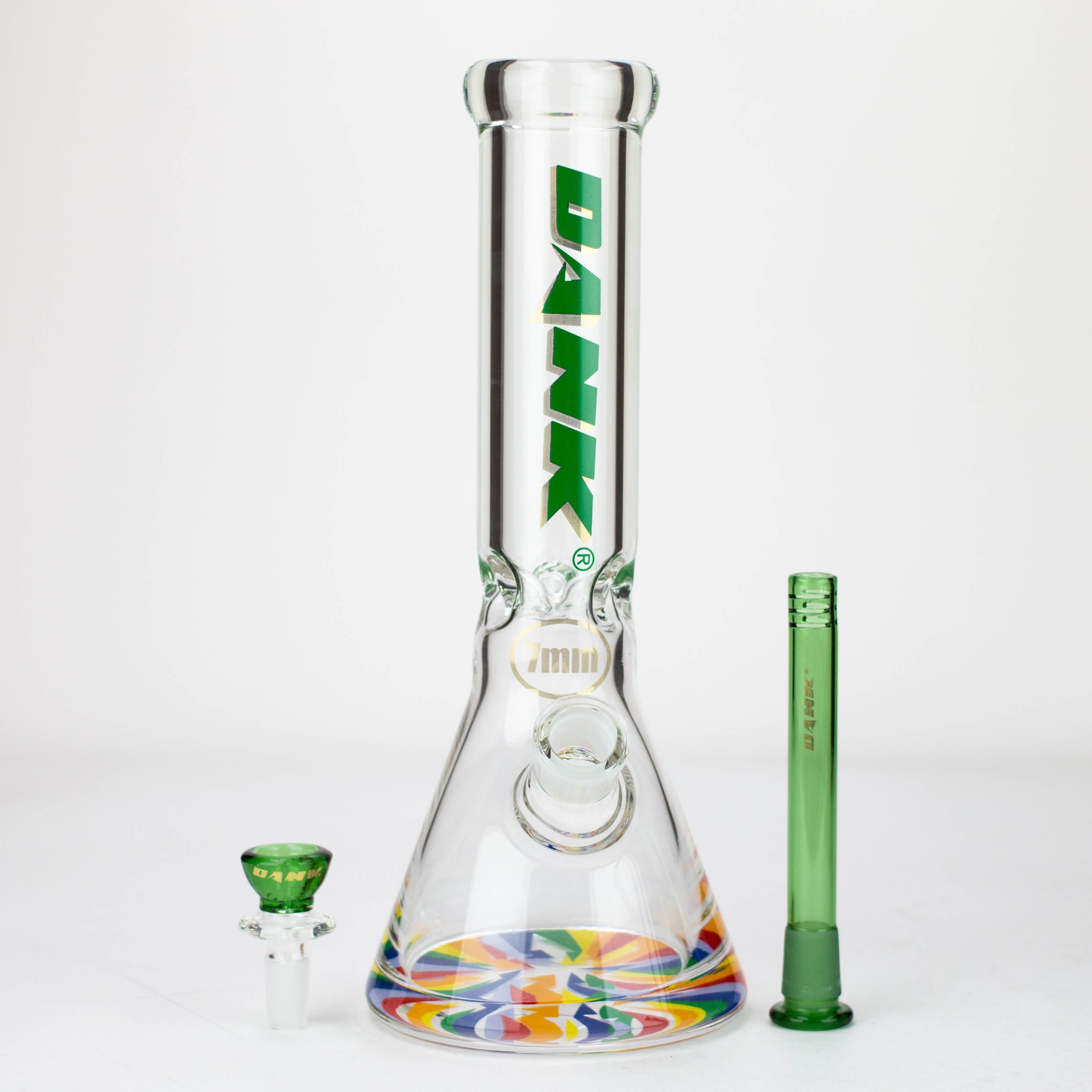 DANK | 12" 7mm Beaker Bong with Thick Decal Base