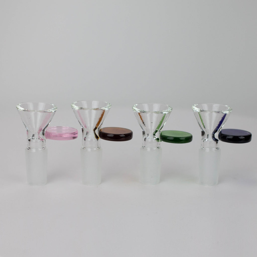 ZGlass bowl with  color round handle Pack of 3